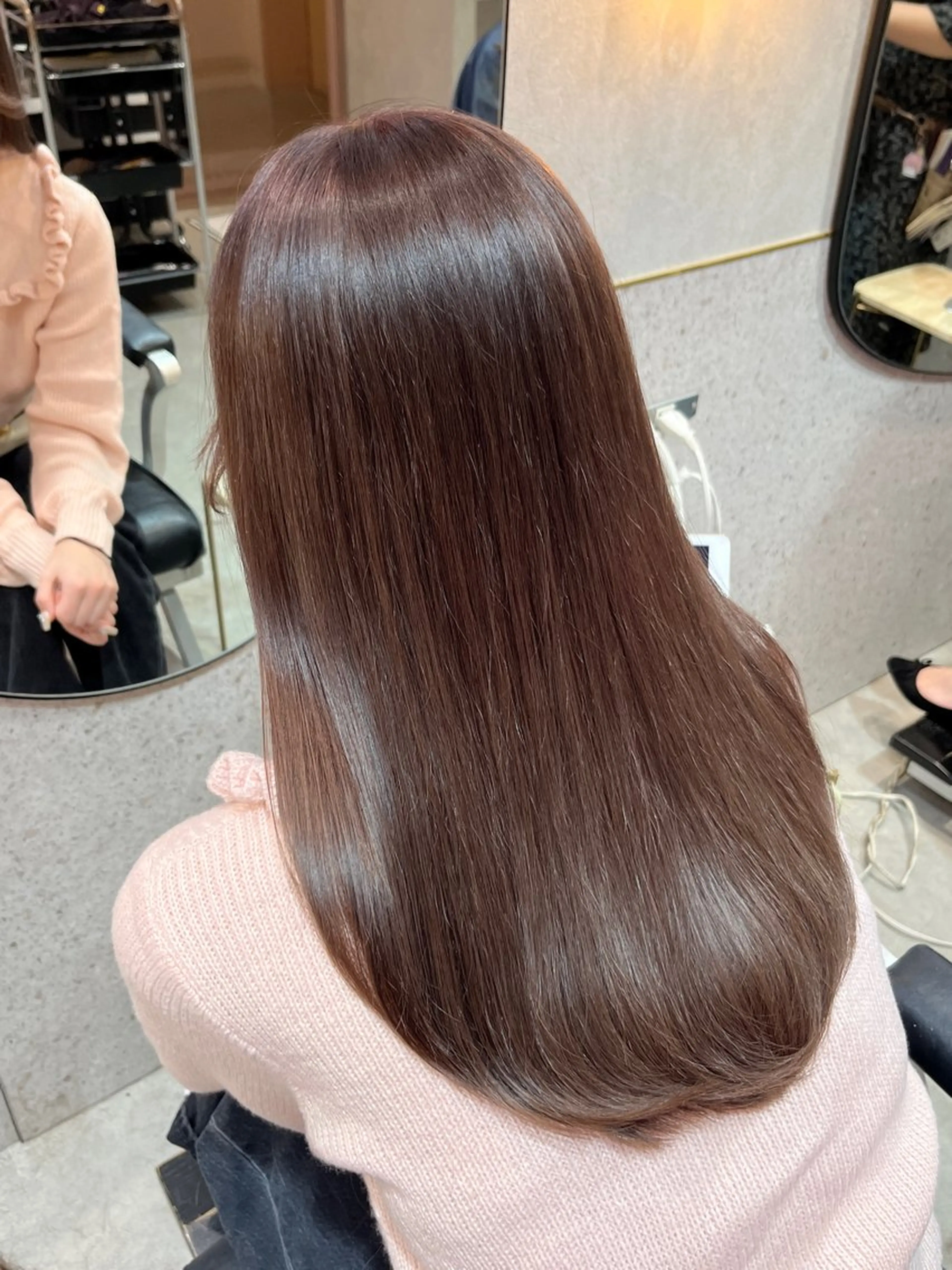 ロング カット ヘアカラー トリートメント 暖色カラー/新宿/韓 国風レイヤー鮫島志穂のヘアスタイル