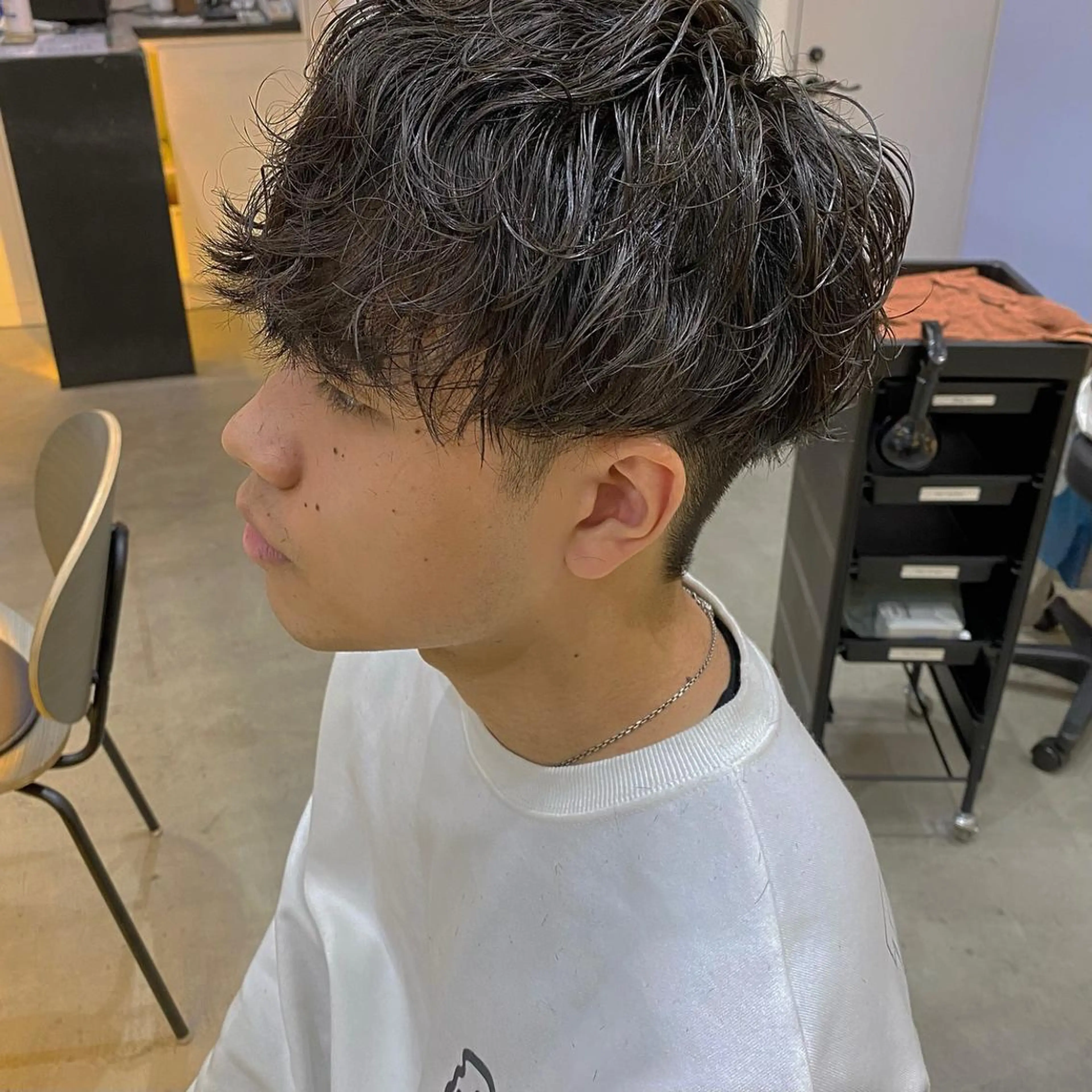 ショート パーマ メンズ カット パーマ CLUTCH天王寺 西藤遥河のヘアスタイル