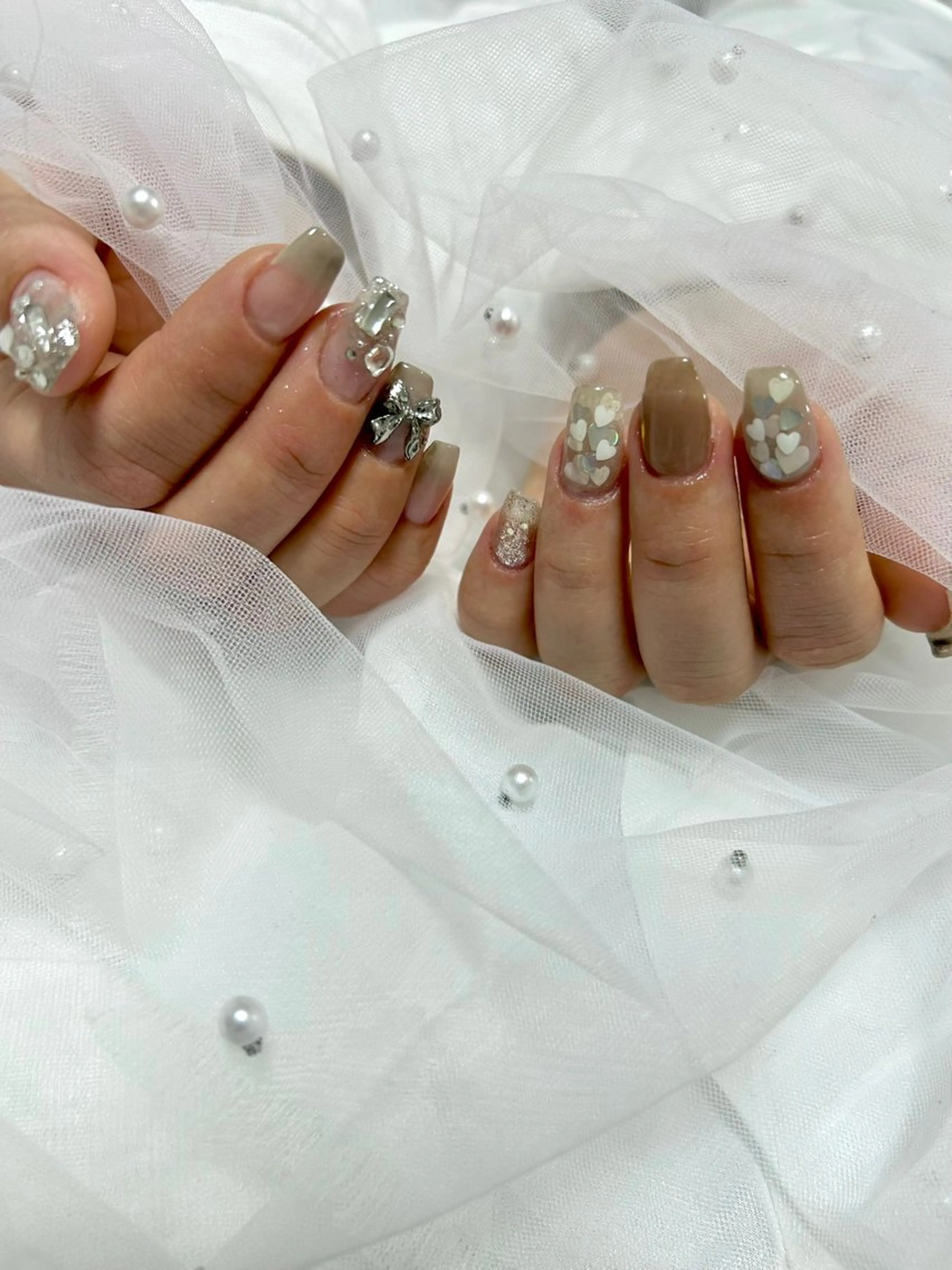 ネイル ハート ハンドネイル Ruly nail yuzunaのネイルデザイン