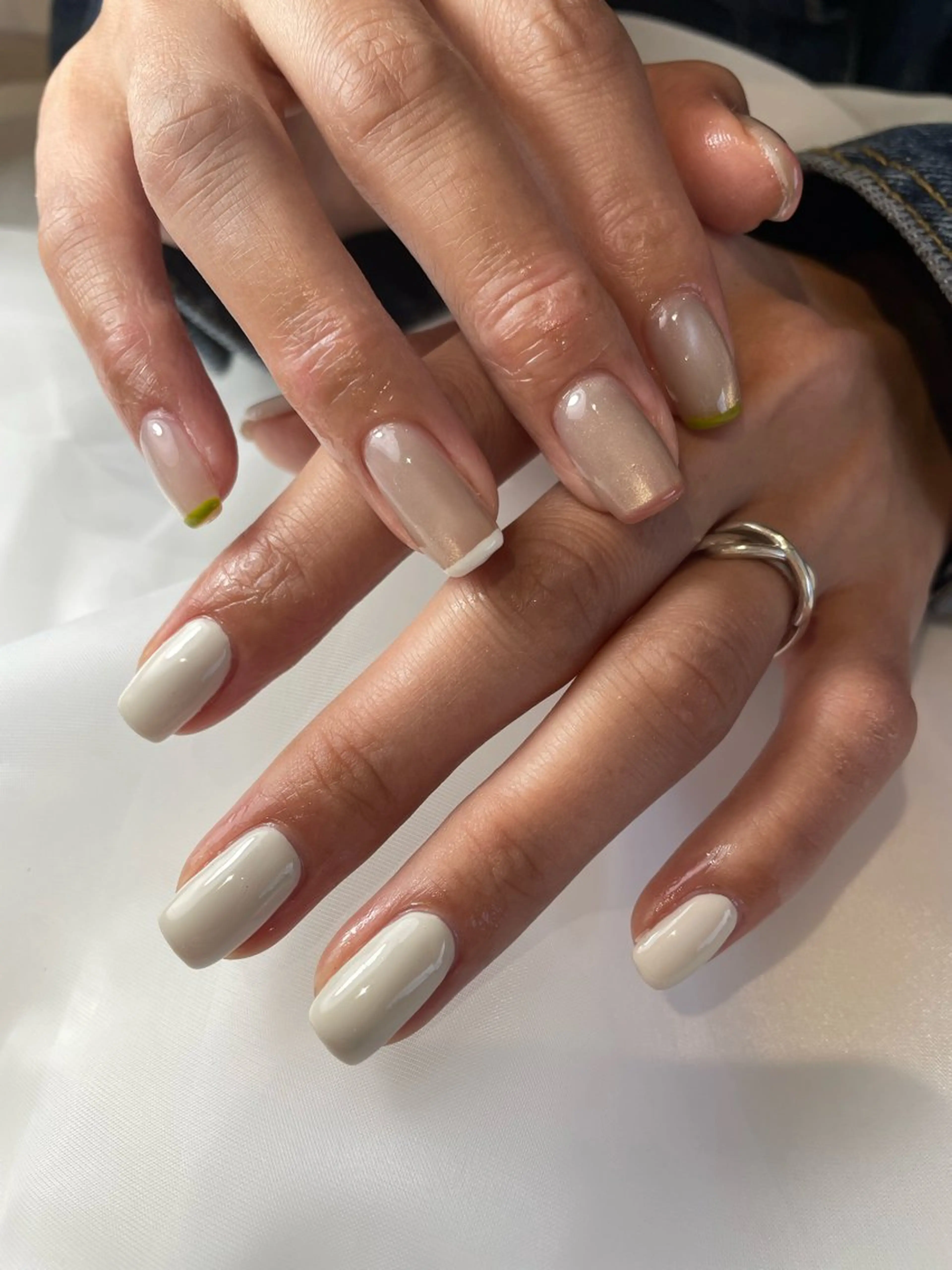 ネイル クリアネイル フレンチネイル マグネットネイル nail atelier Kのネイルデザイン