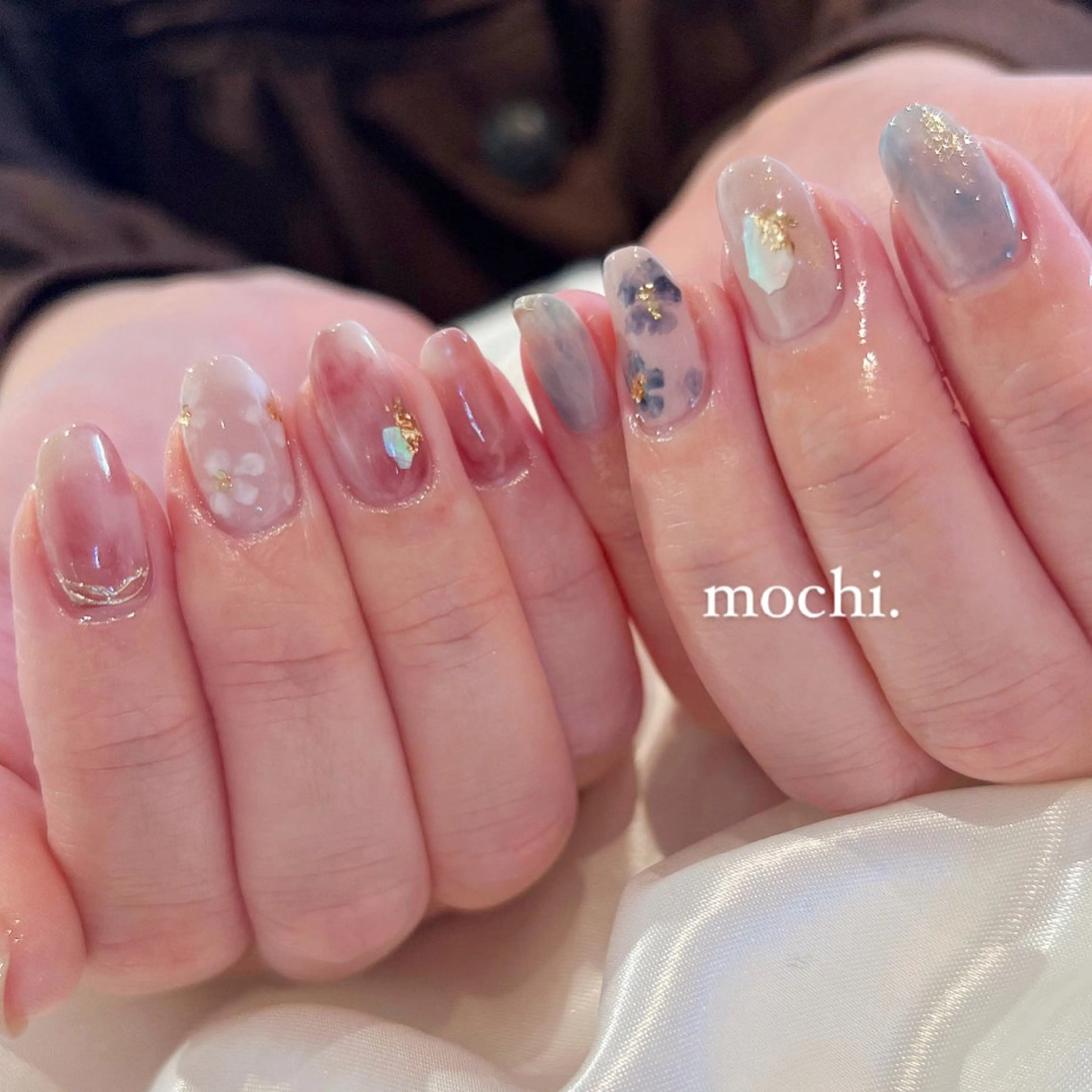 ネイル フラワーネイル ニュアンスネイル ハンドネイル mochi.所属・mochi. nail🌿のネイルデザイン