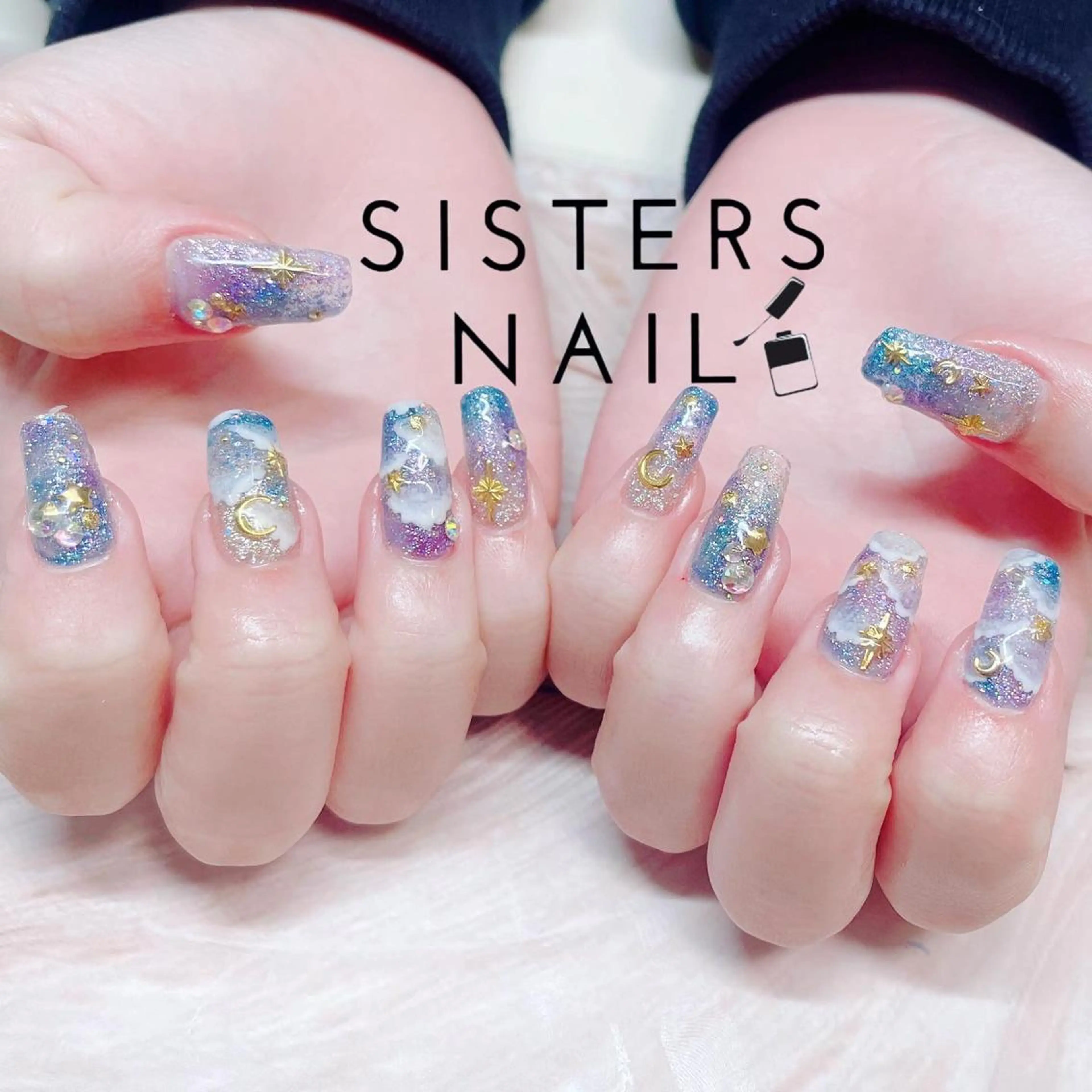 ネイル アートネイル キラキラネイル 春ネイル ハンドネイル ハンドケア sisters nail.fのネイルデザイン