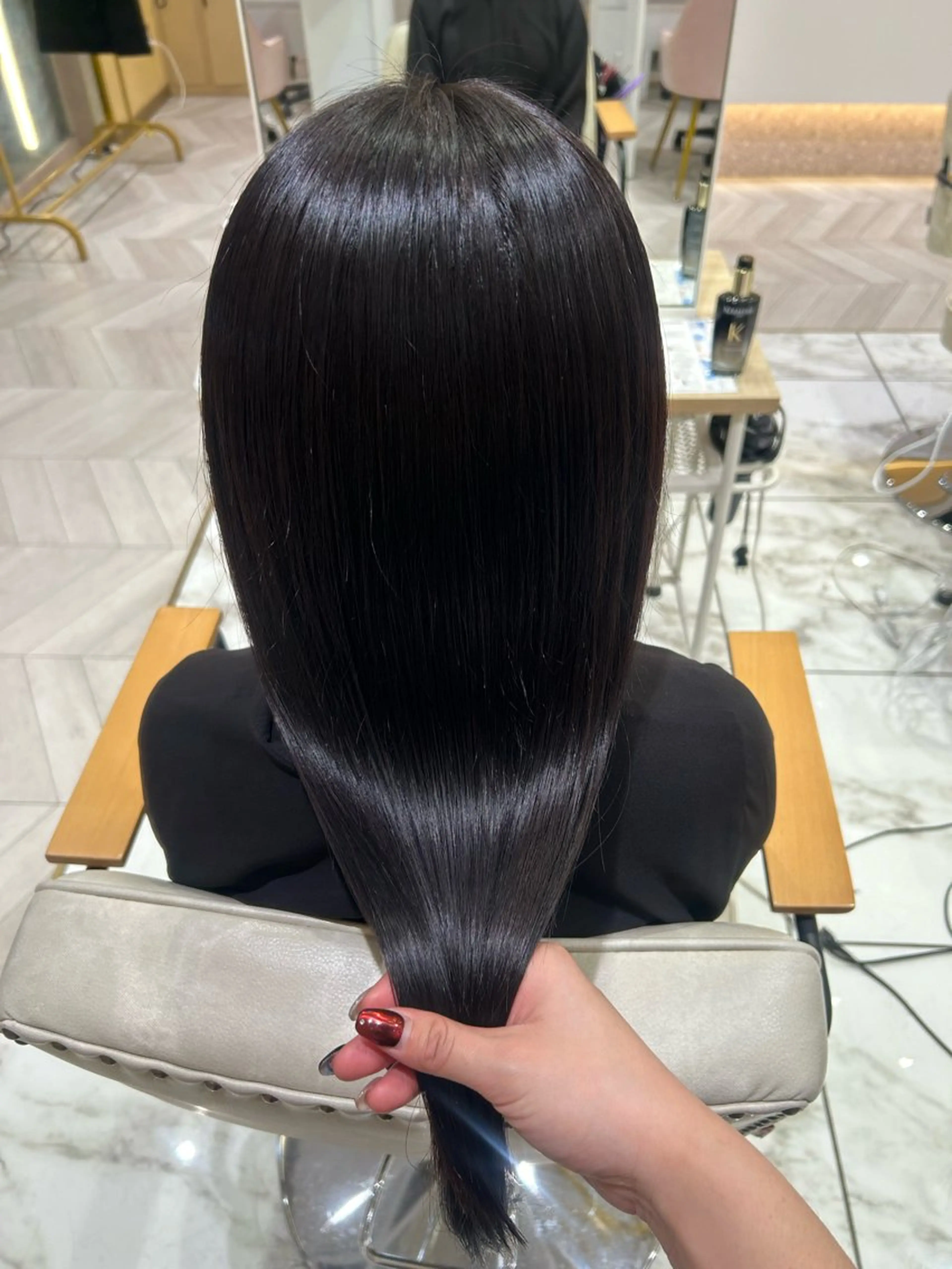 ロング 髪質改善 トリートメント ヘアカラー トリートメント 🇰🇷韓国スタイル /束間まつげ🎀ミキのヘアスタイル