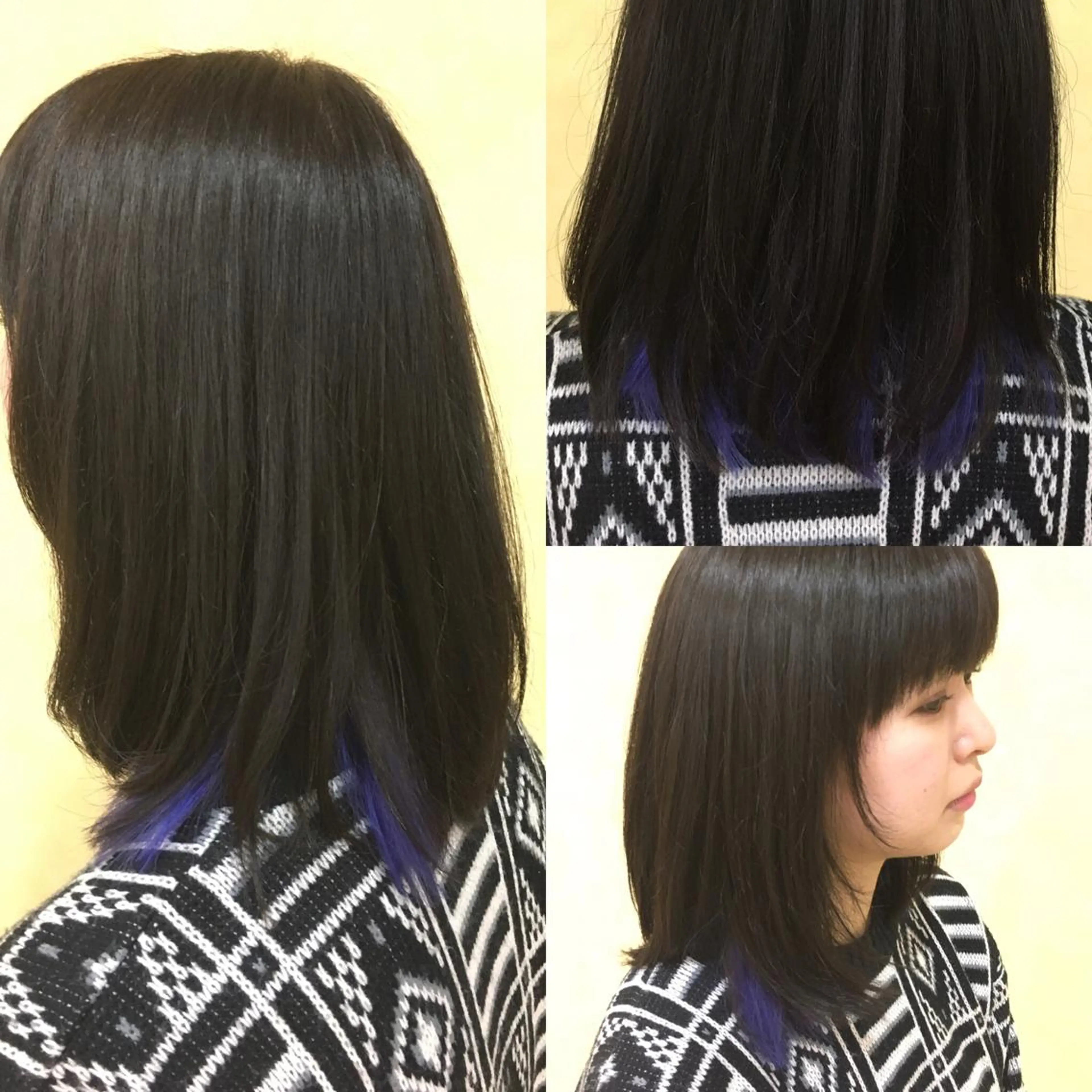 ミディアム カラー ブリーチ ボブ レイヤーカット ヘアカラー 美容しょうへいの店  西長岡所属・斎藤 舞香のヘアスタイル