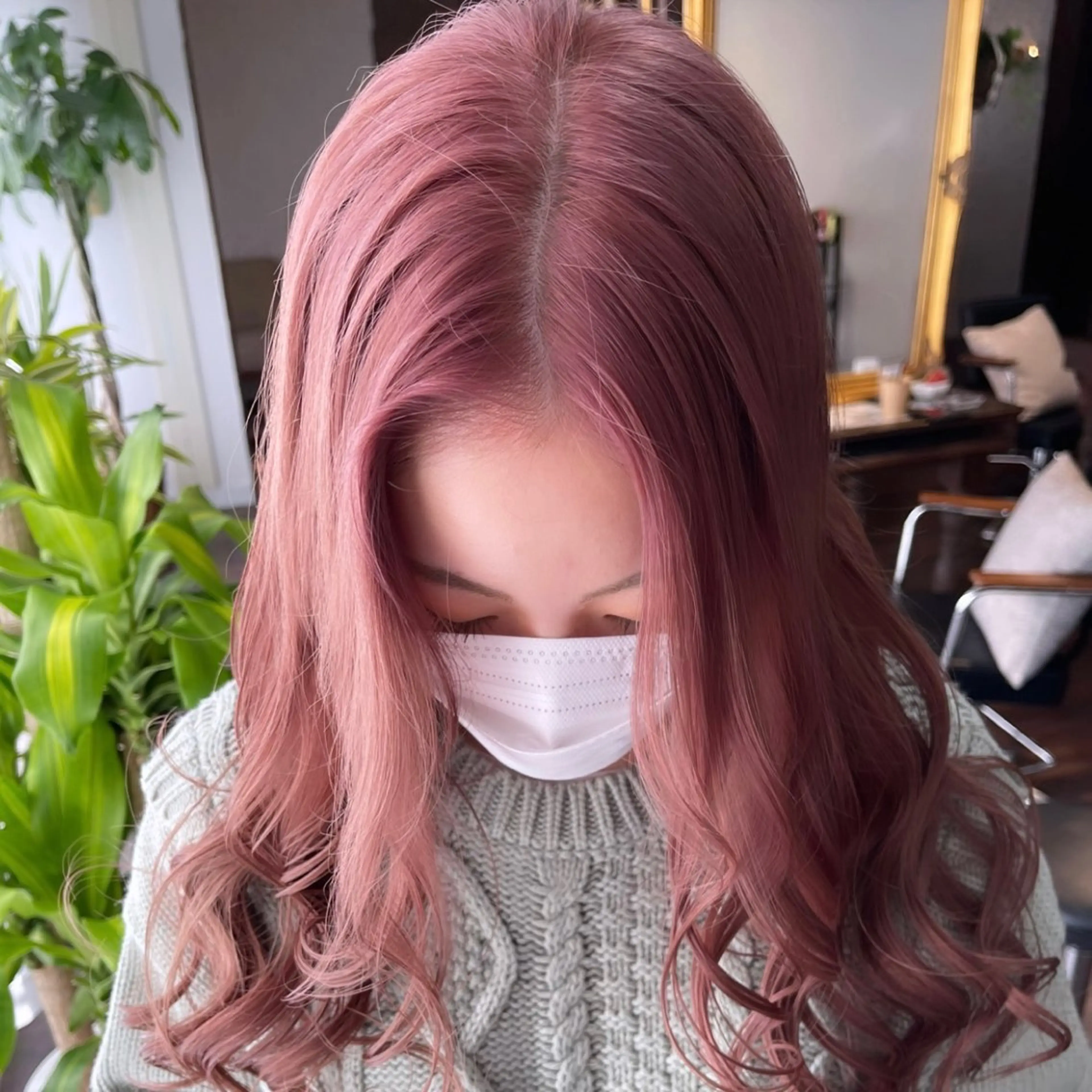 セミロング カラー ベージュカラー デザインカラー ダブルカラー ハイトーンカラー イルミナカラー カット ヘアカラー トリートメント 心斎橋ダブルカラー ボブ/レイヤーのヘアスタイル