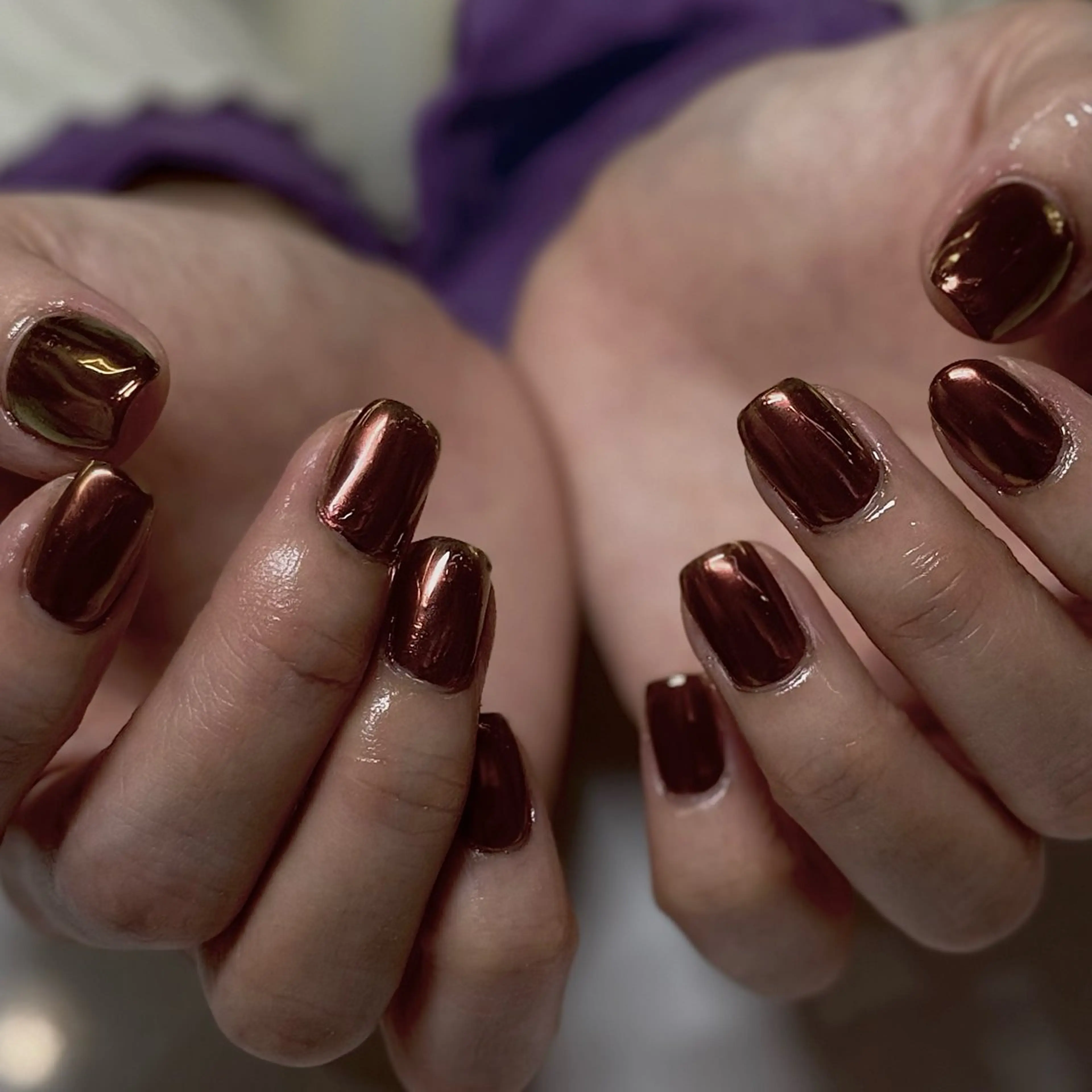 ネイル ミラーネイル シンプルネイル ハンドネイル WOLTOKYO渋谷 lynのネイルデザイン