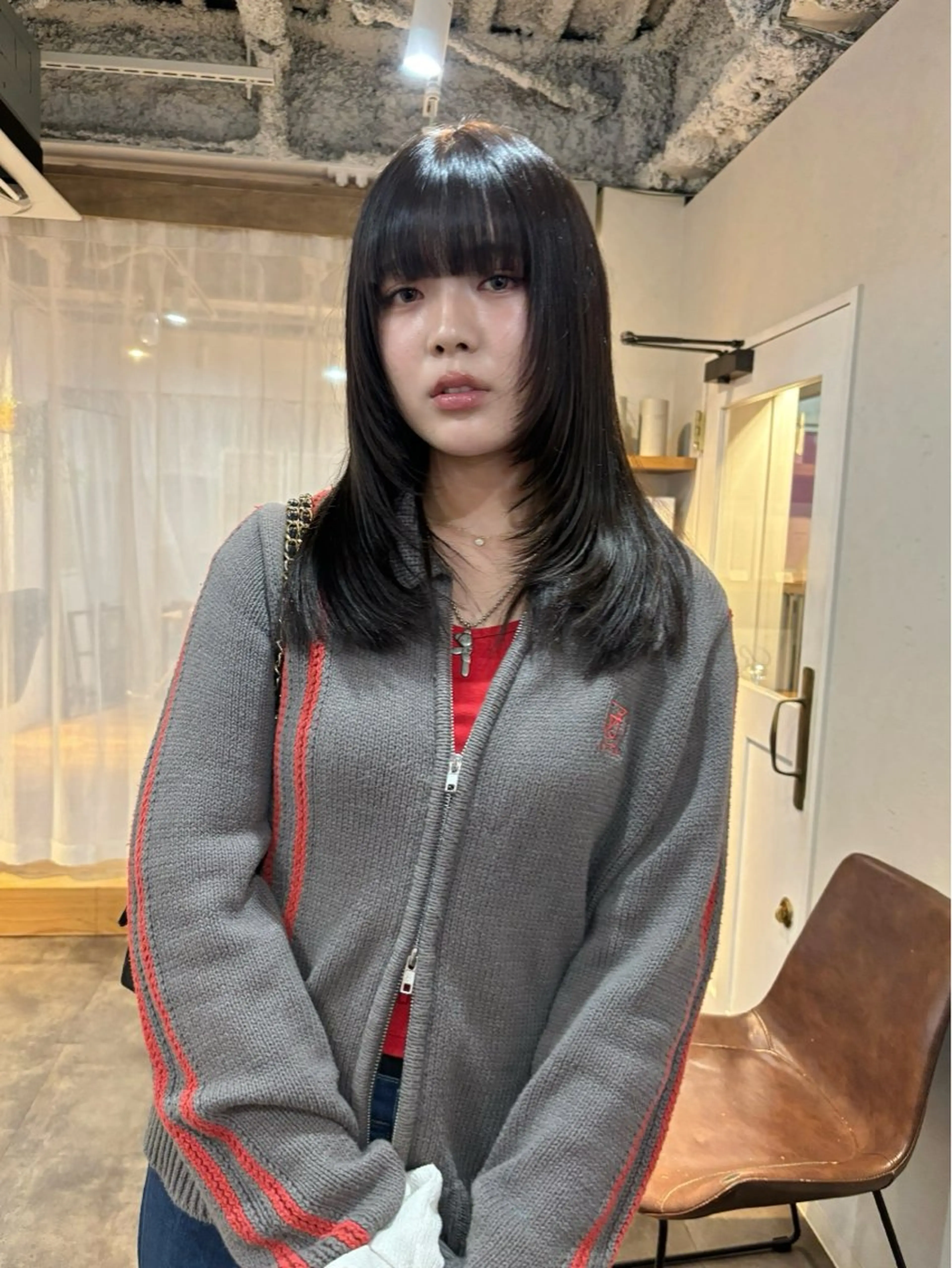 ミディアム カラー オリーブカラー 林　蓮 /レイヤー/ボブのヘアスタイル