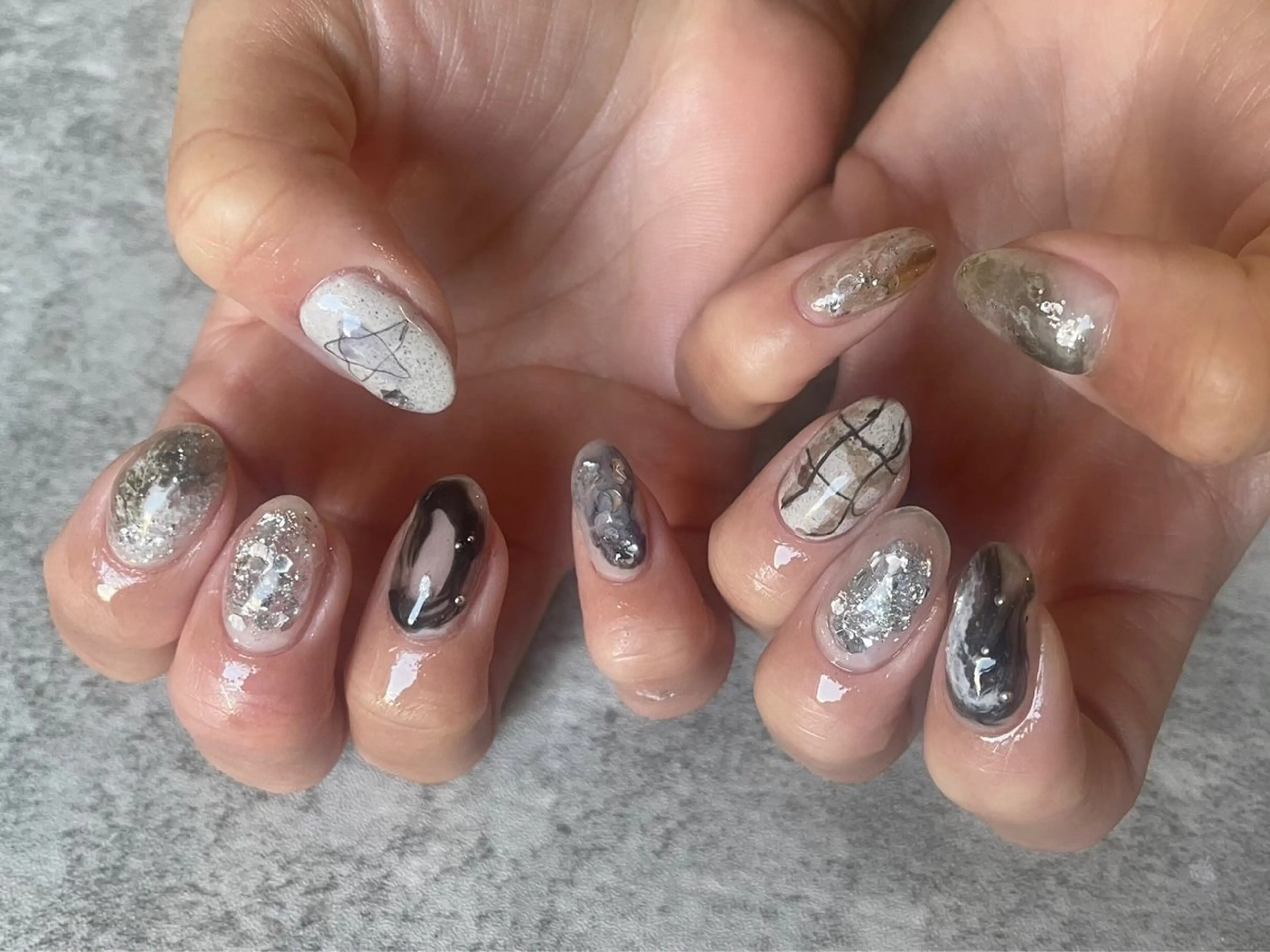 ネイル アートネイル ニュアンスネイル RISA joie nailのネイルデザイン