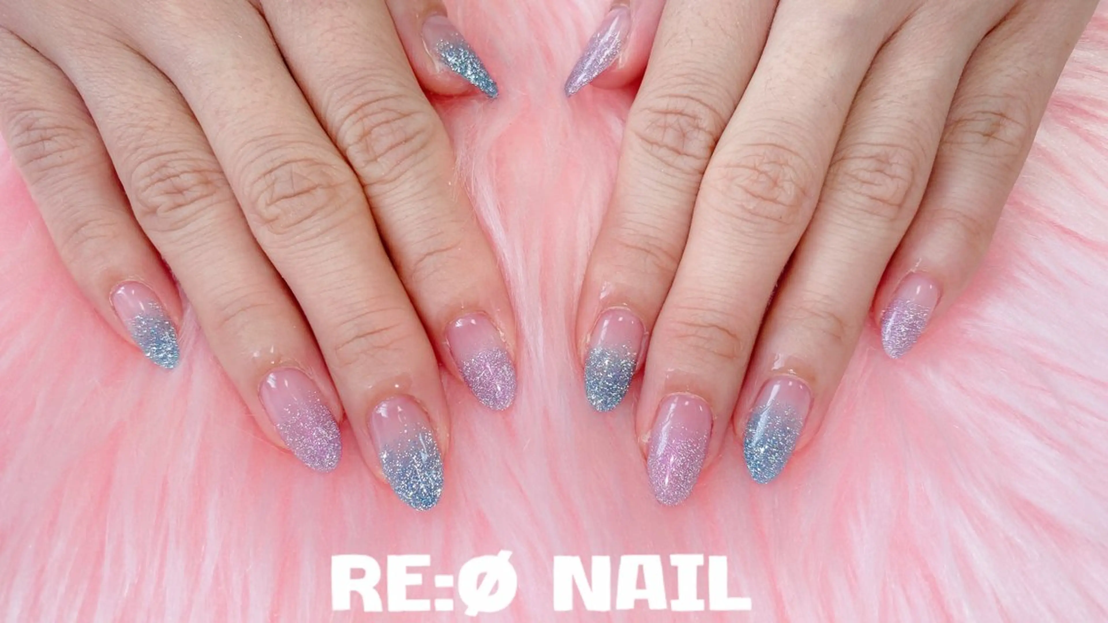 ネイル ラメ(グリッター) ラメグラデーション ハンドネイル Re:Ø nail 🩵TSUJIのネイルデザイン