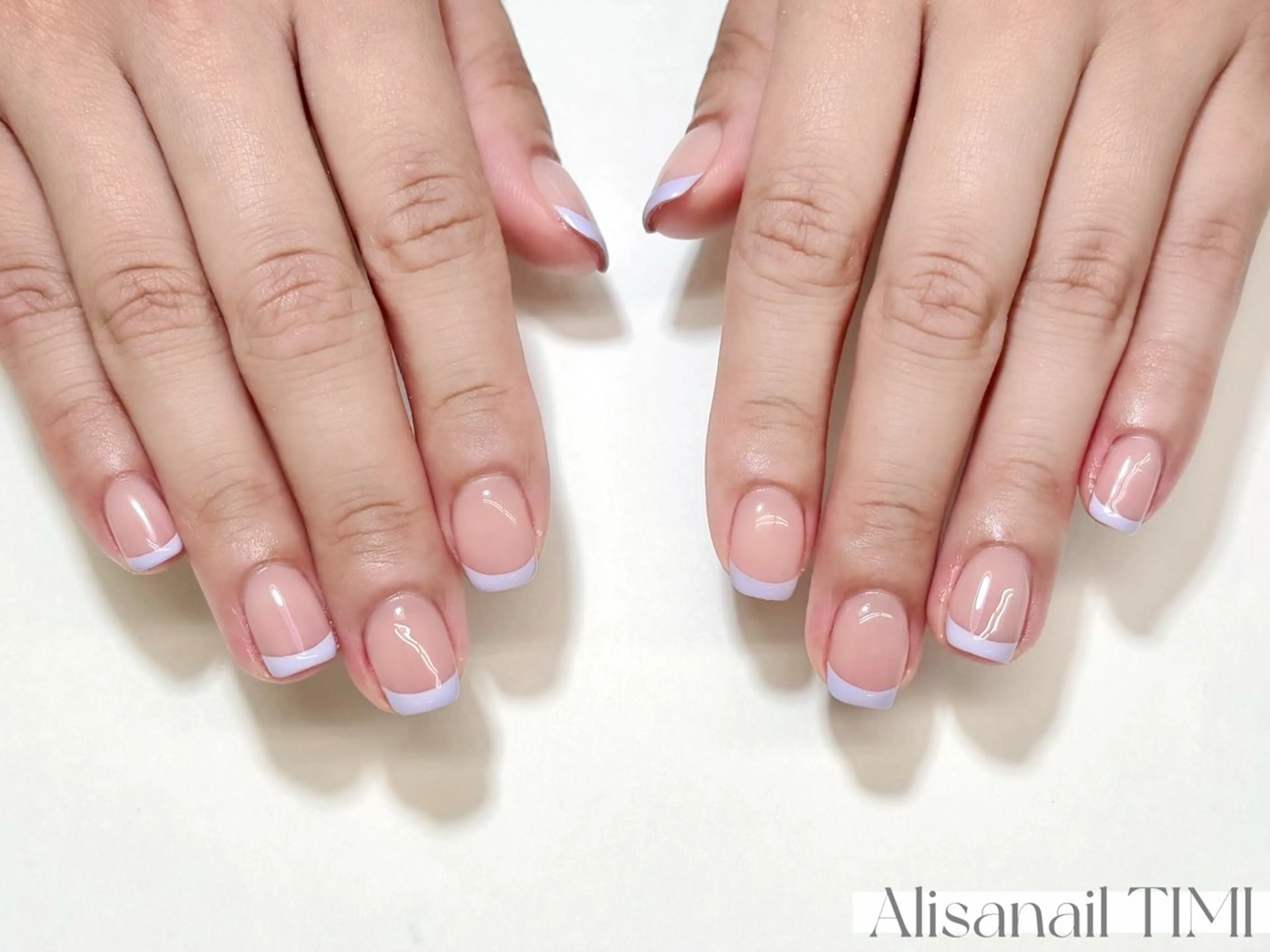 ネイル フレンチネイル パープル ハンドネイル Alisa nail Timiのネイルデザイン