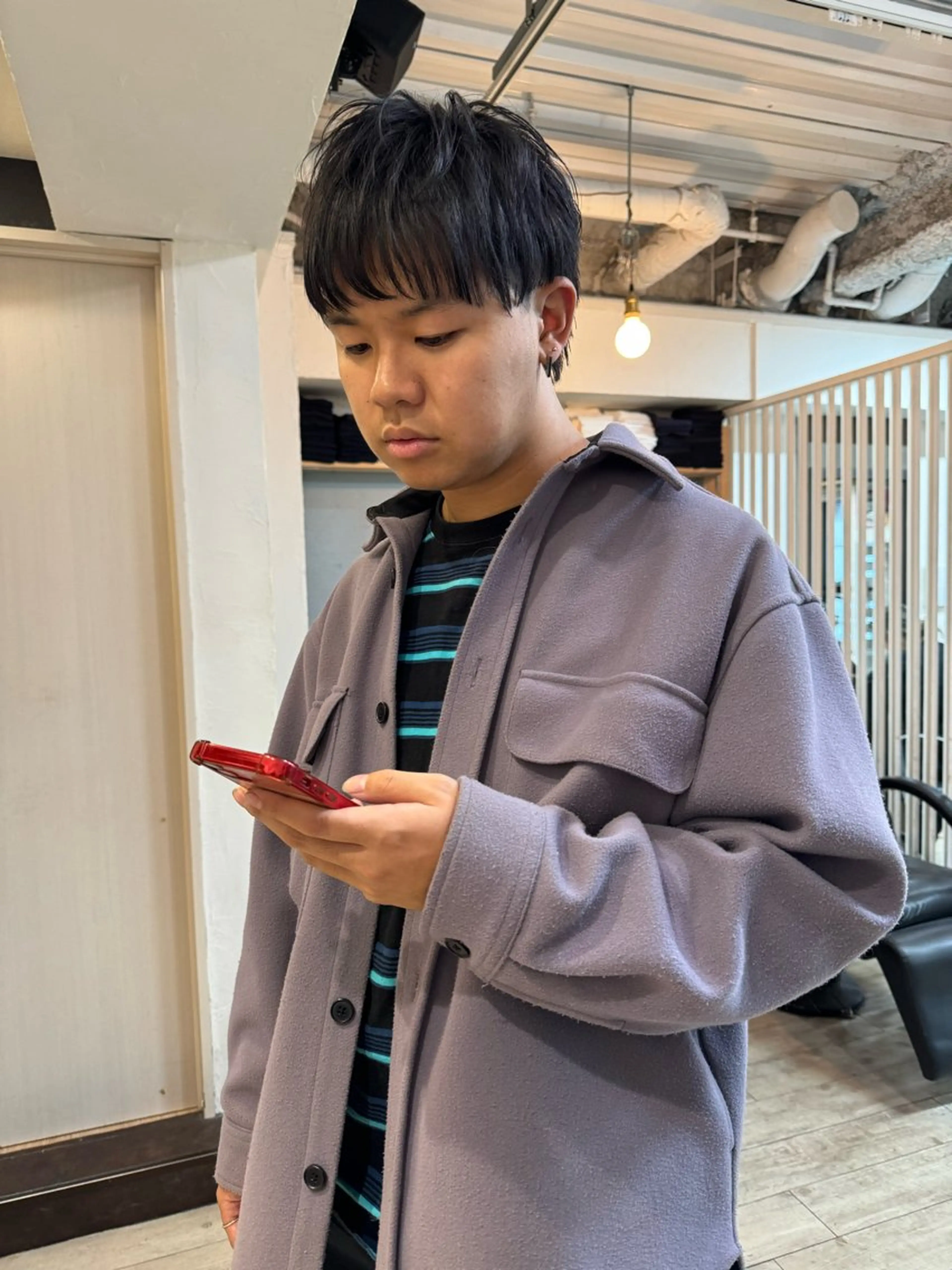カラー パーマ メンズ アップバング センターパート マッシュ メンズパーマ スパイキーショート カット ヘアセット 【池袋/スパイキー ショート】ⓝⓘⓜⓤのヘアスタイル