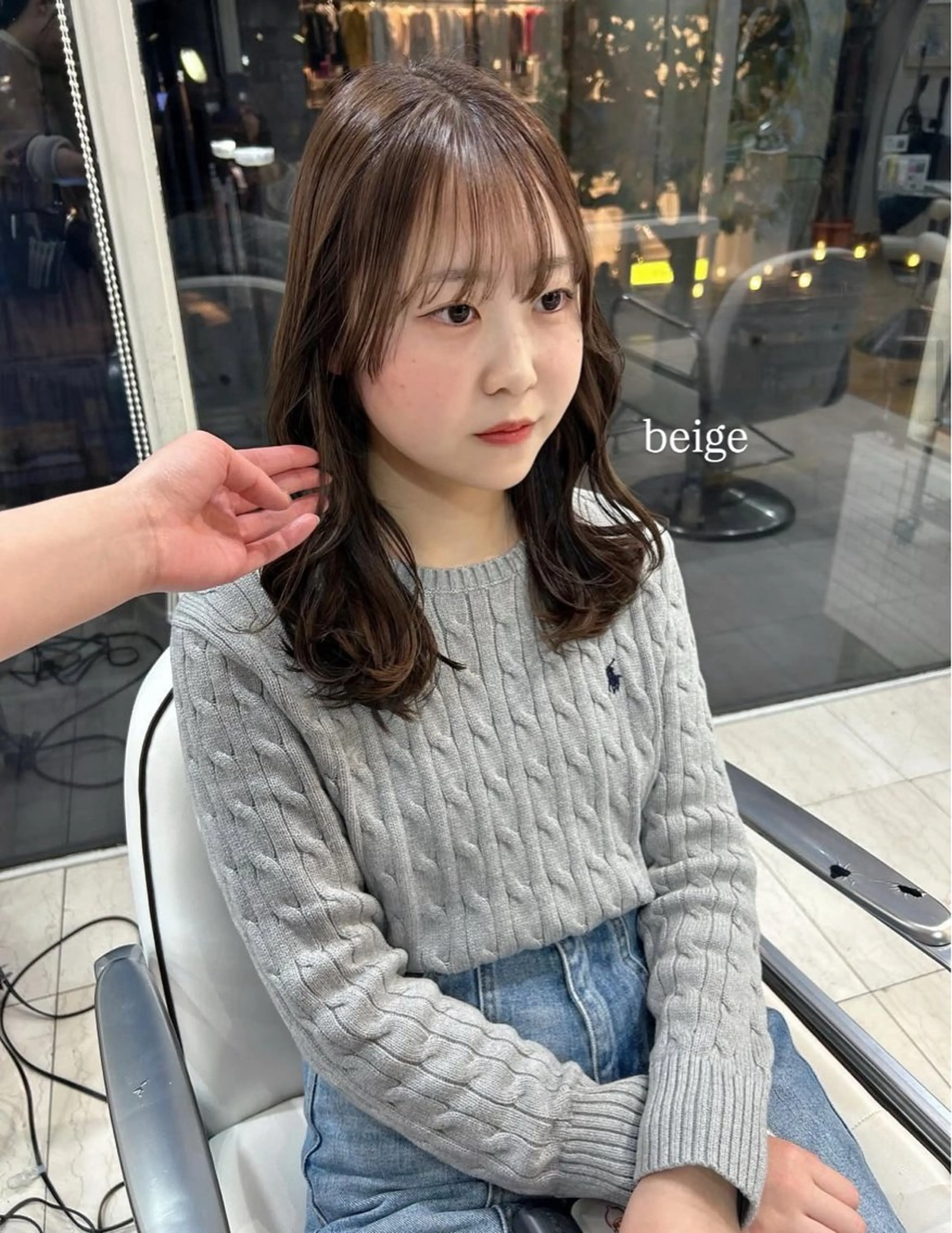 セミロング カラー ヘアカラー ありむらもえ/ 透明感カラーのヘアスタイル