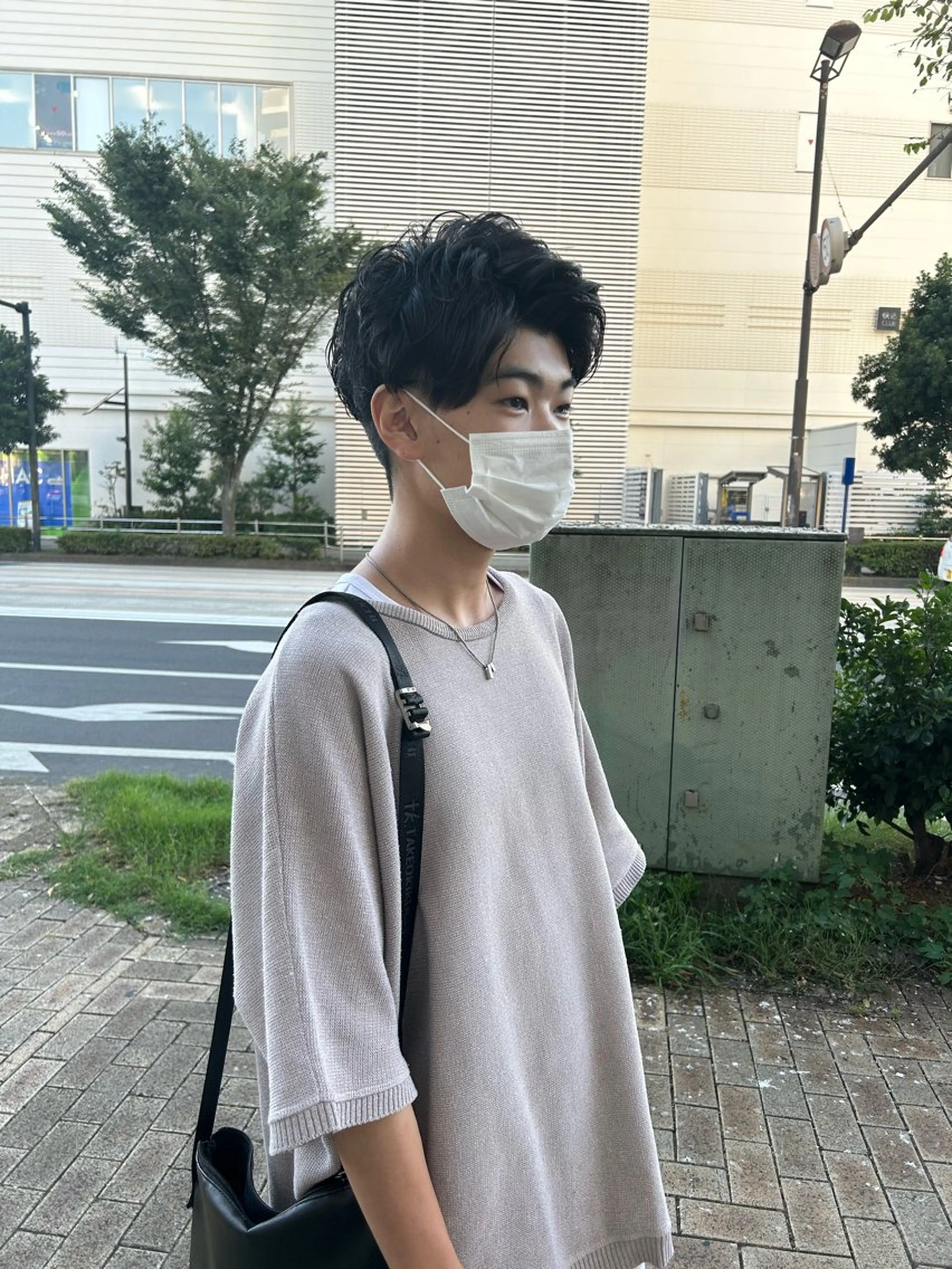 ショート パーマ メンズ アップバング メンズパーマ スパイラルパーマ メンズパーマの達人 /タカシマ　ダイスケのヘアスタイル