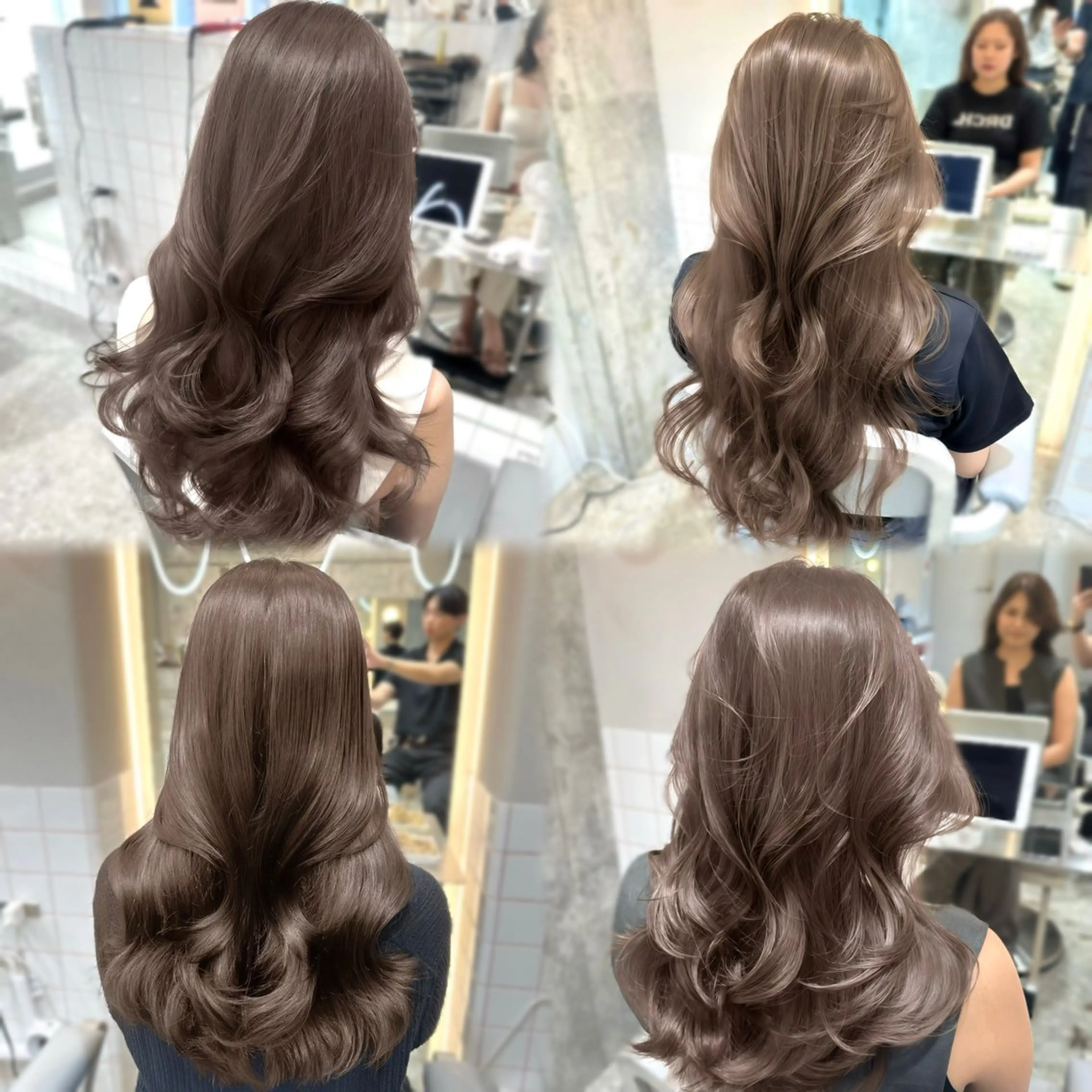 セミロング カラー カット ヘアカラー トリートメント ヘアセット 韓国レイヤー/透明感 カラー/髪質改善角所のヘアスタイル