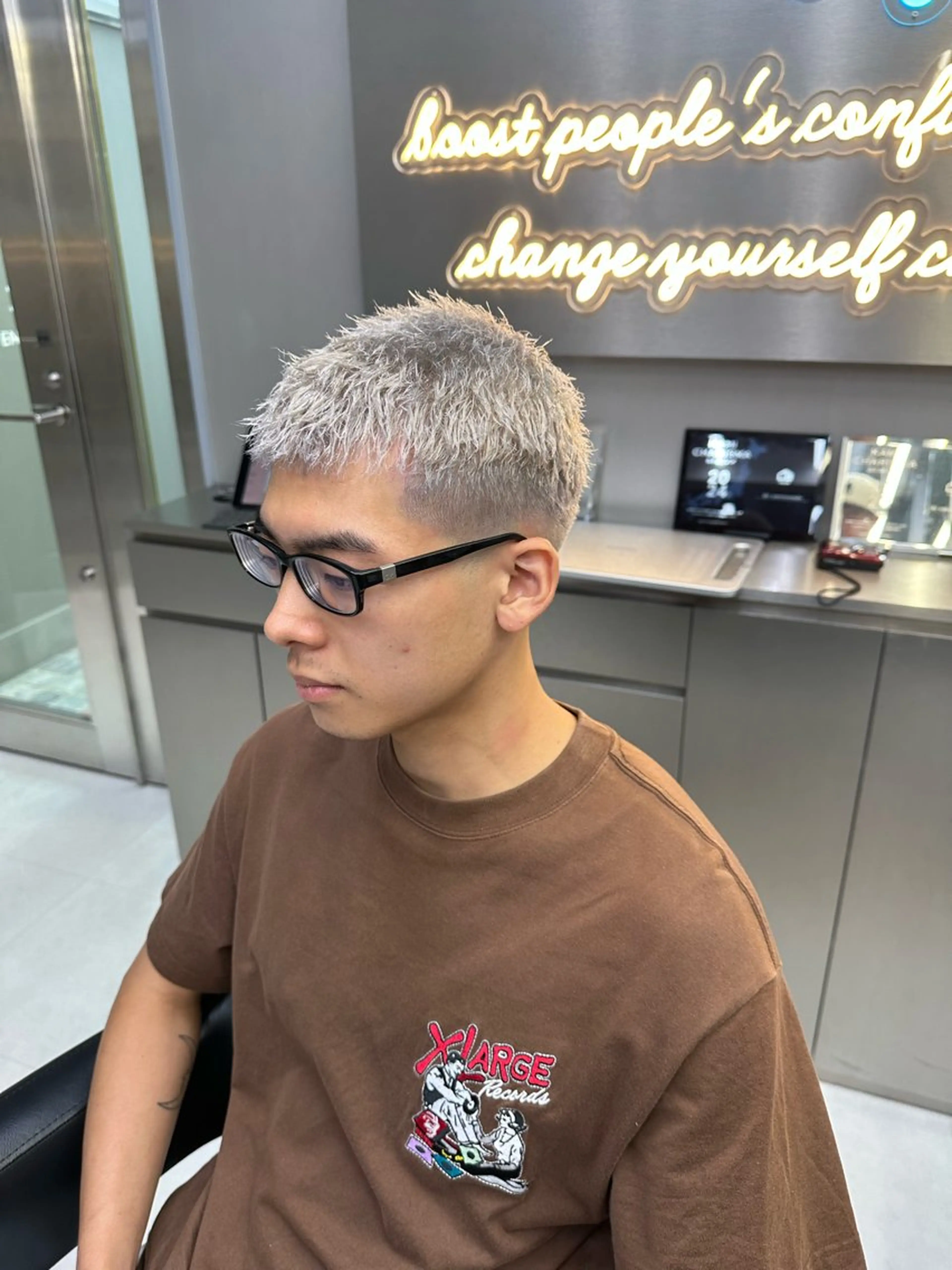ショート カラー パーマ メンズ カット ヘアカラー パーマ 🔥メンズ/パーマ 🔥表参道/谷のヘアスタイル