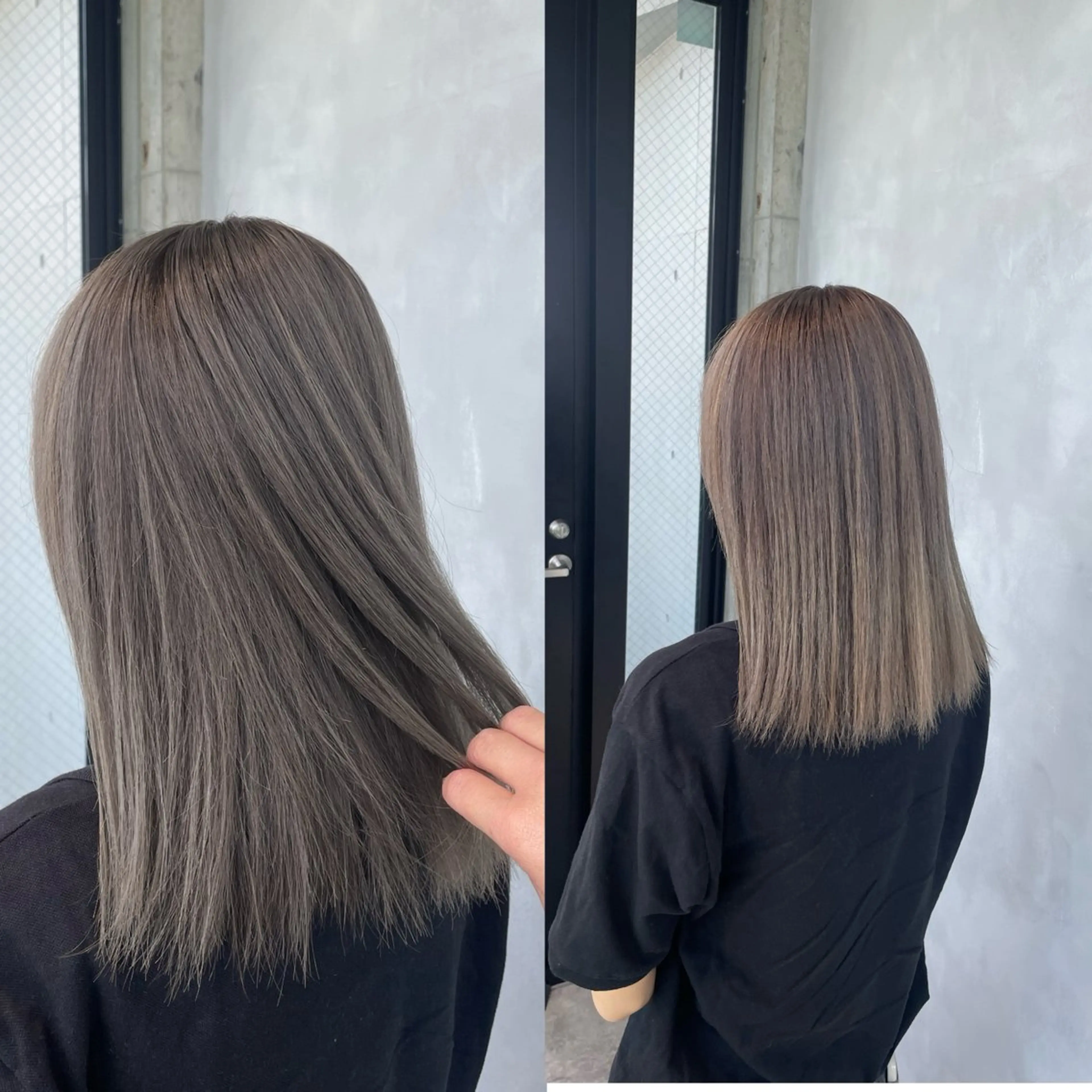 カラー アッシュ ブリーチ 透明感カラー グレージュ 暖色/ハイトーン/ カラー/HBLのヘアスタイル