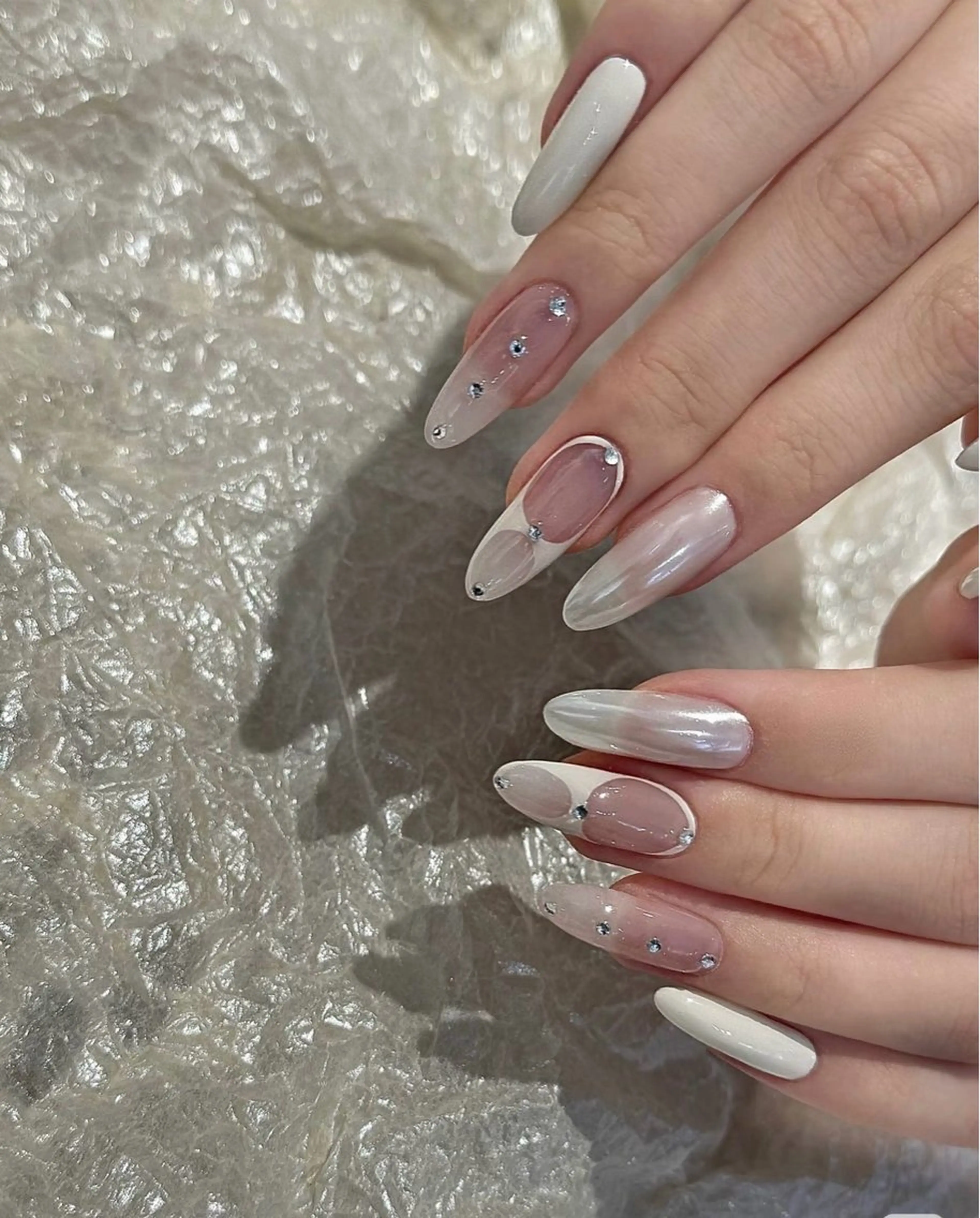 ネイル アートネイル オーロラネイル ブルー チークネイル フットネイル ハンドネイル NICY NAIL所属・Yurin_NICY 池袋のネイルデザイン