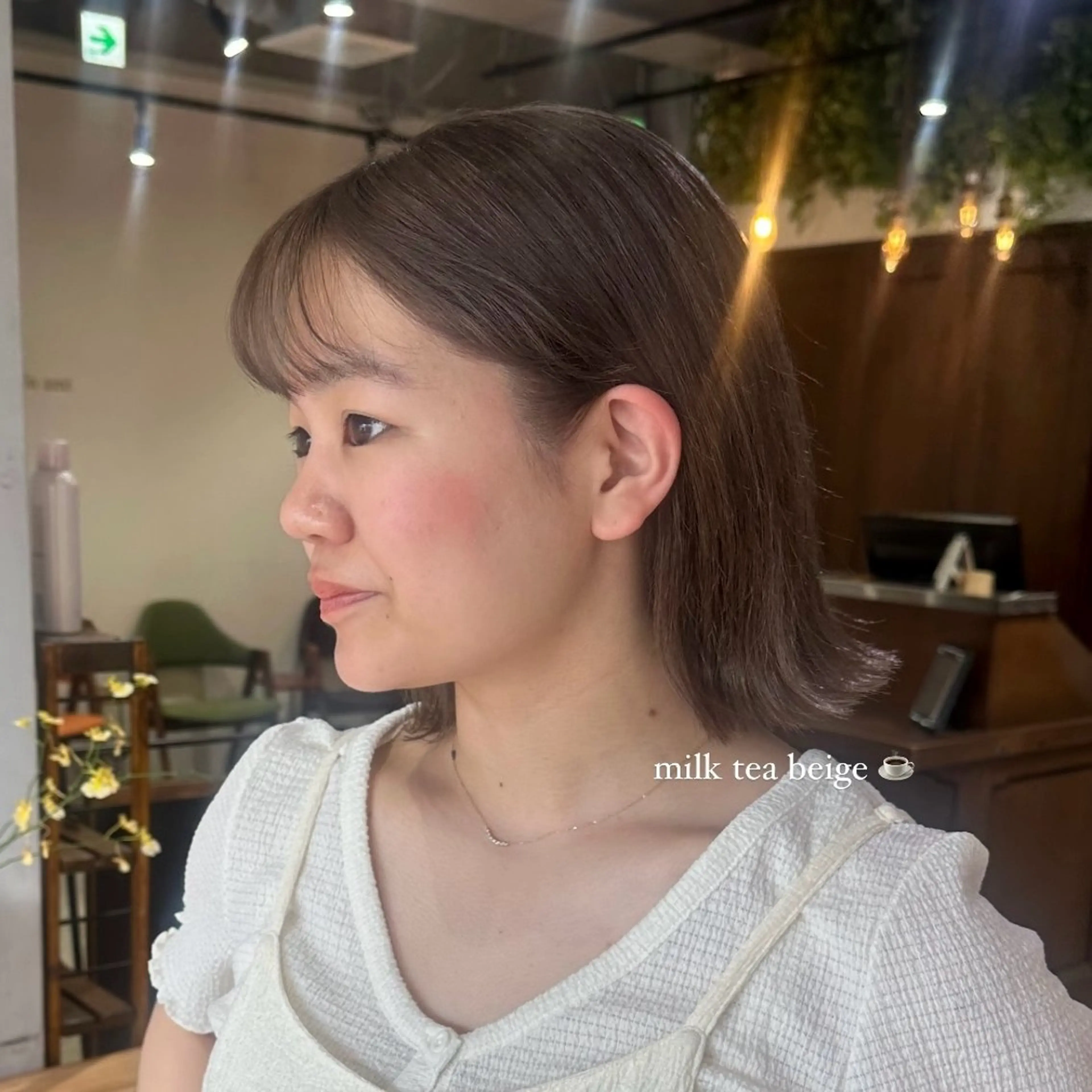 ミディアム カラー ベージュカラー ミルクティーベージュ ヘアカラー 🫧もも🫧 ／メンズ〜レディースのヘアスタイル