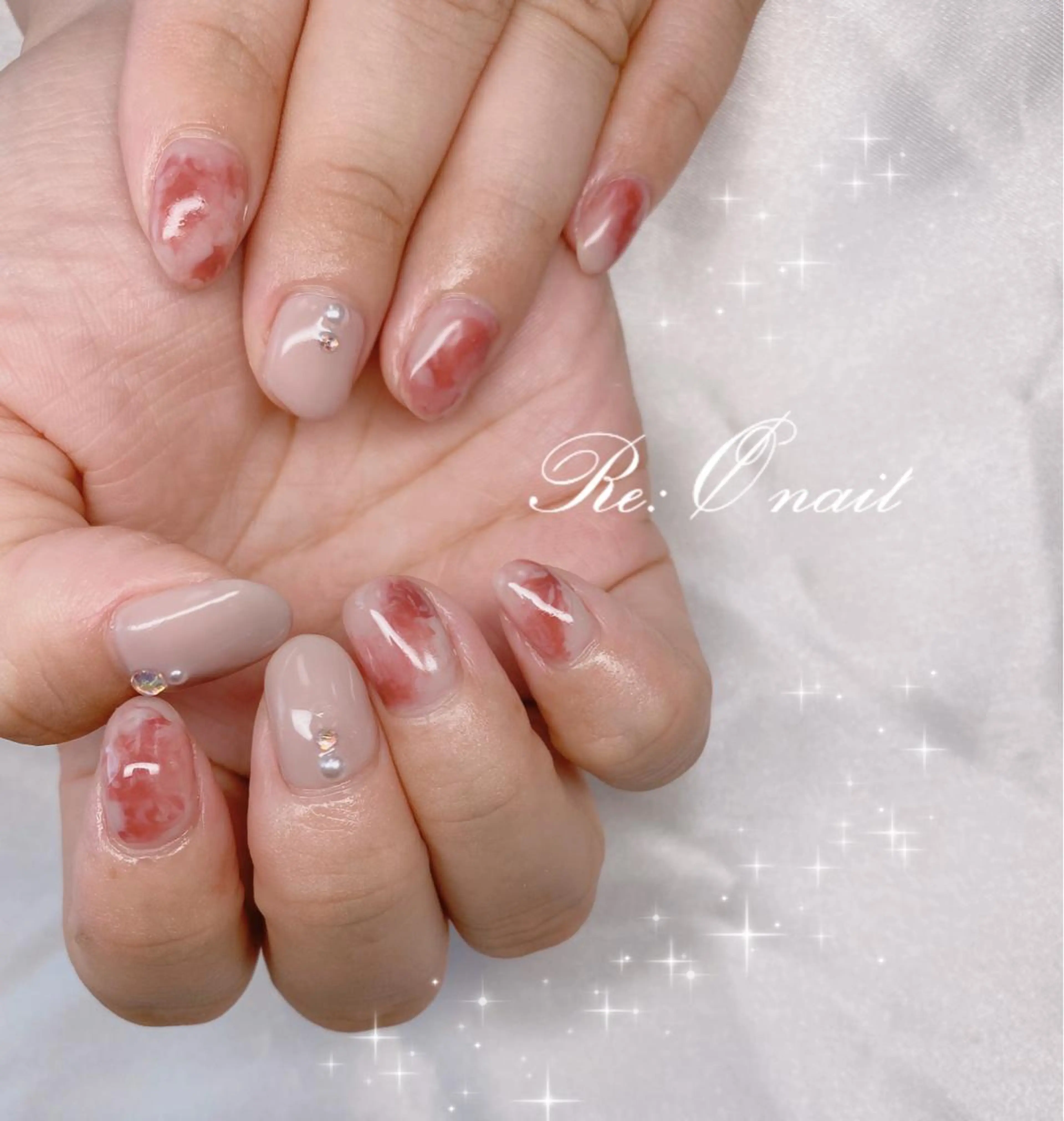 ネイル 大理石ネイル(マーブル) Re:Ø nail 🩵TSUJIのネイルデザイン