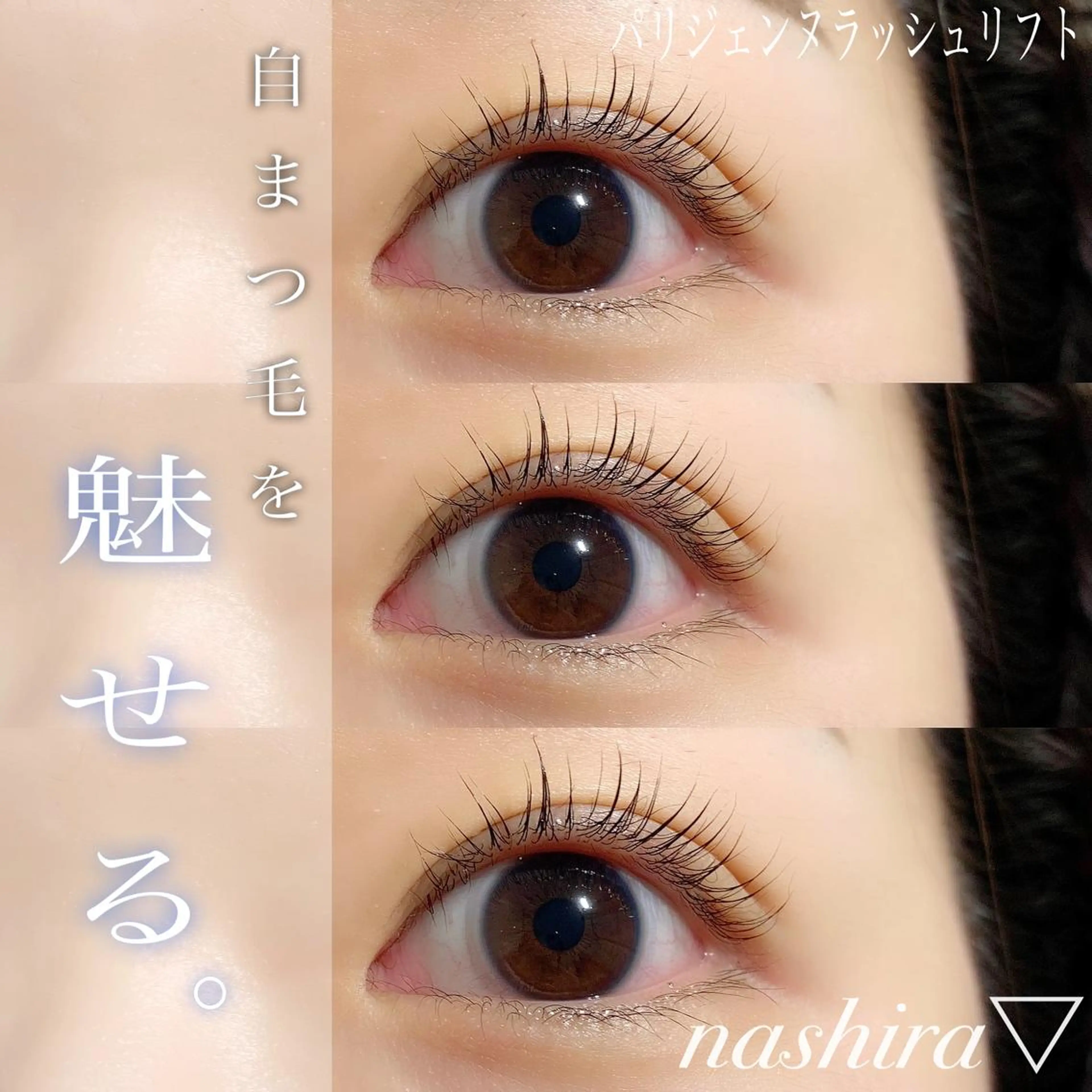 マツエク・マツパ パリジェンヌラッシュリフト 一重×まつ毛パーマ マツパ nashira -ナシラ- 恵比寿のマツエク・マツパデザイン