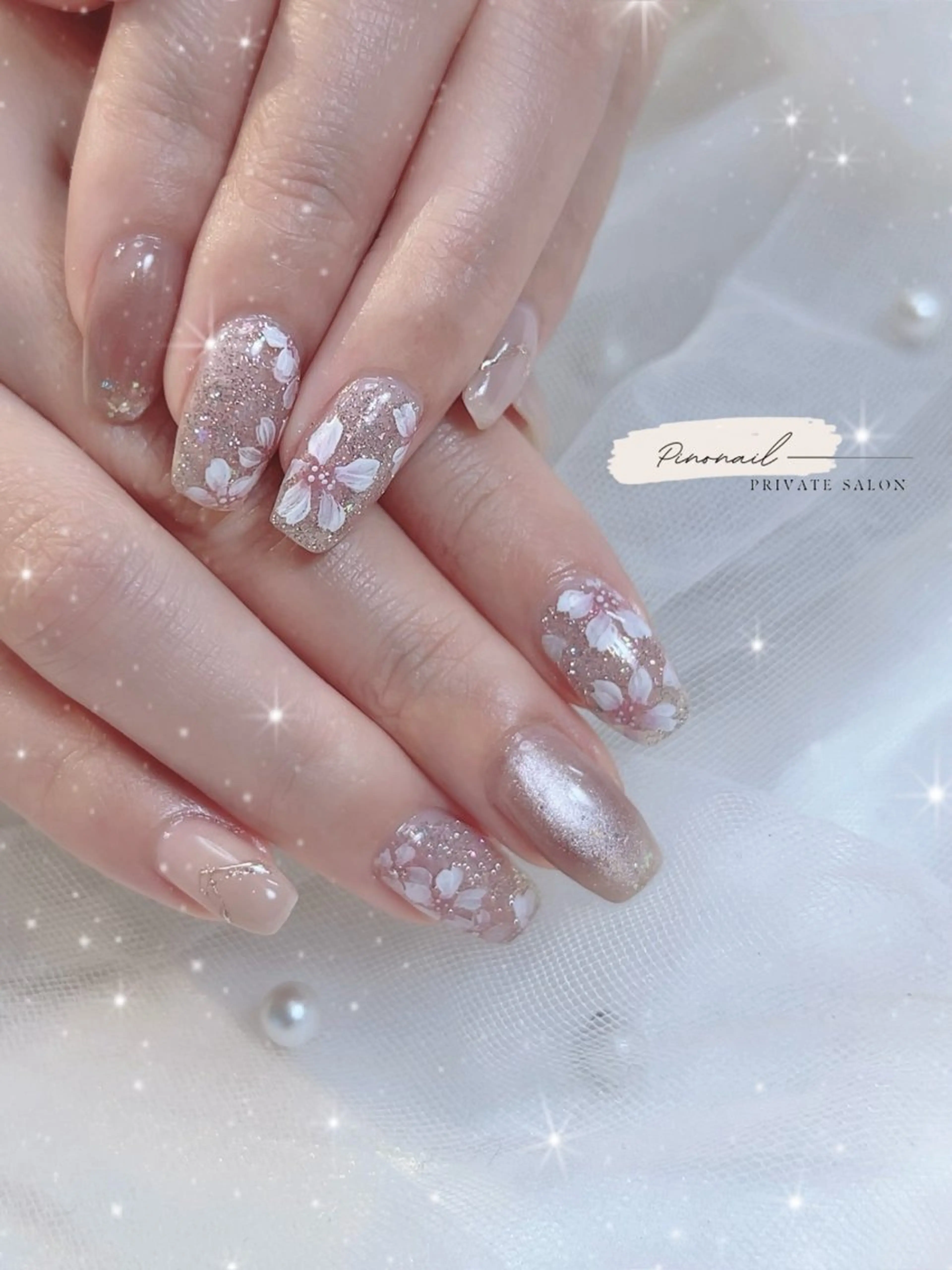 ネイル フラワーネイル ハンドネイル pinonail所属・Pino Nailのネイルデザイン