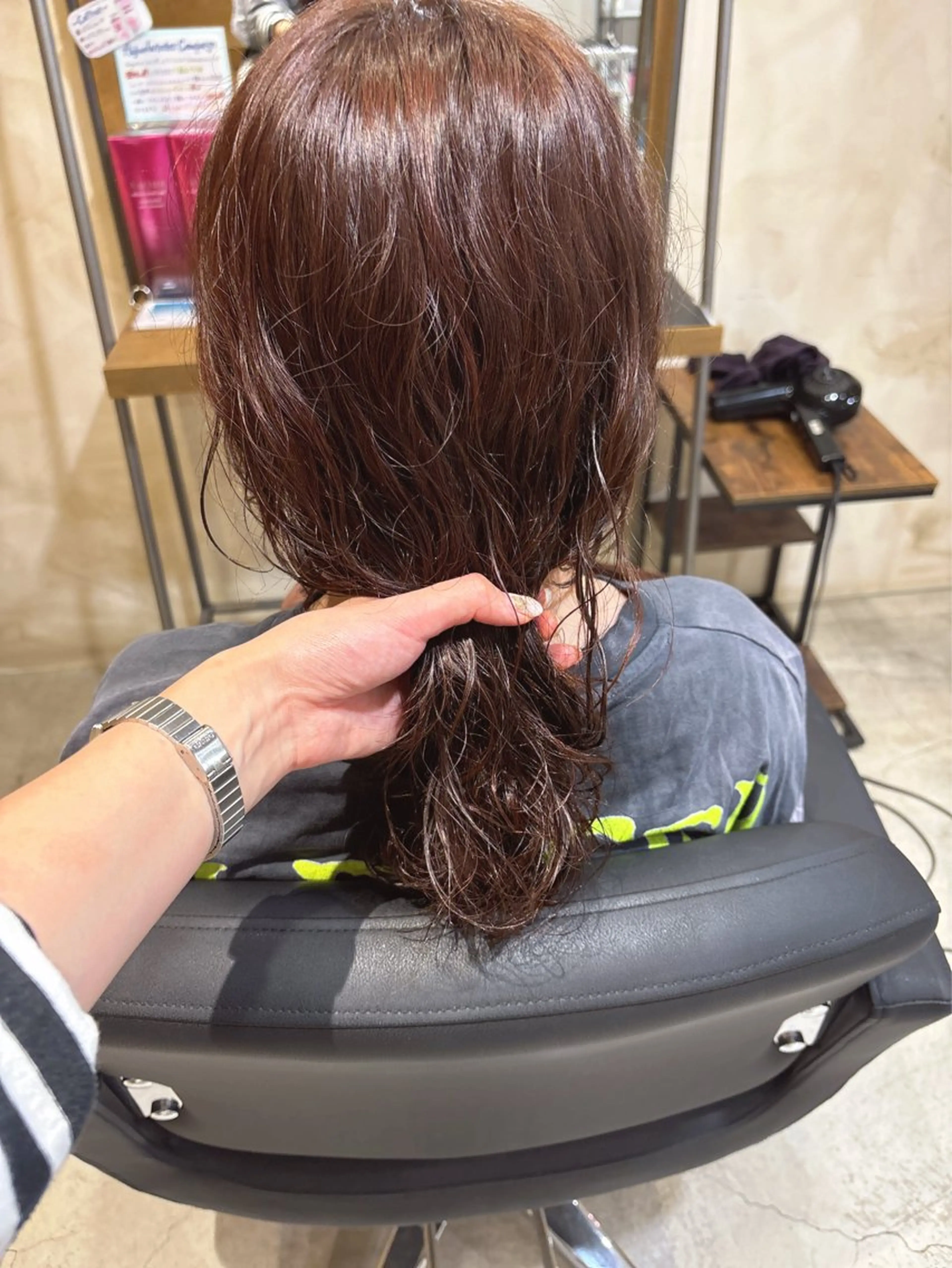 ロング カラー パーマ オレンジ カット ヘアカラー トリートメント ニュアンスカラー／ 久住綾香のヘアスタイル