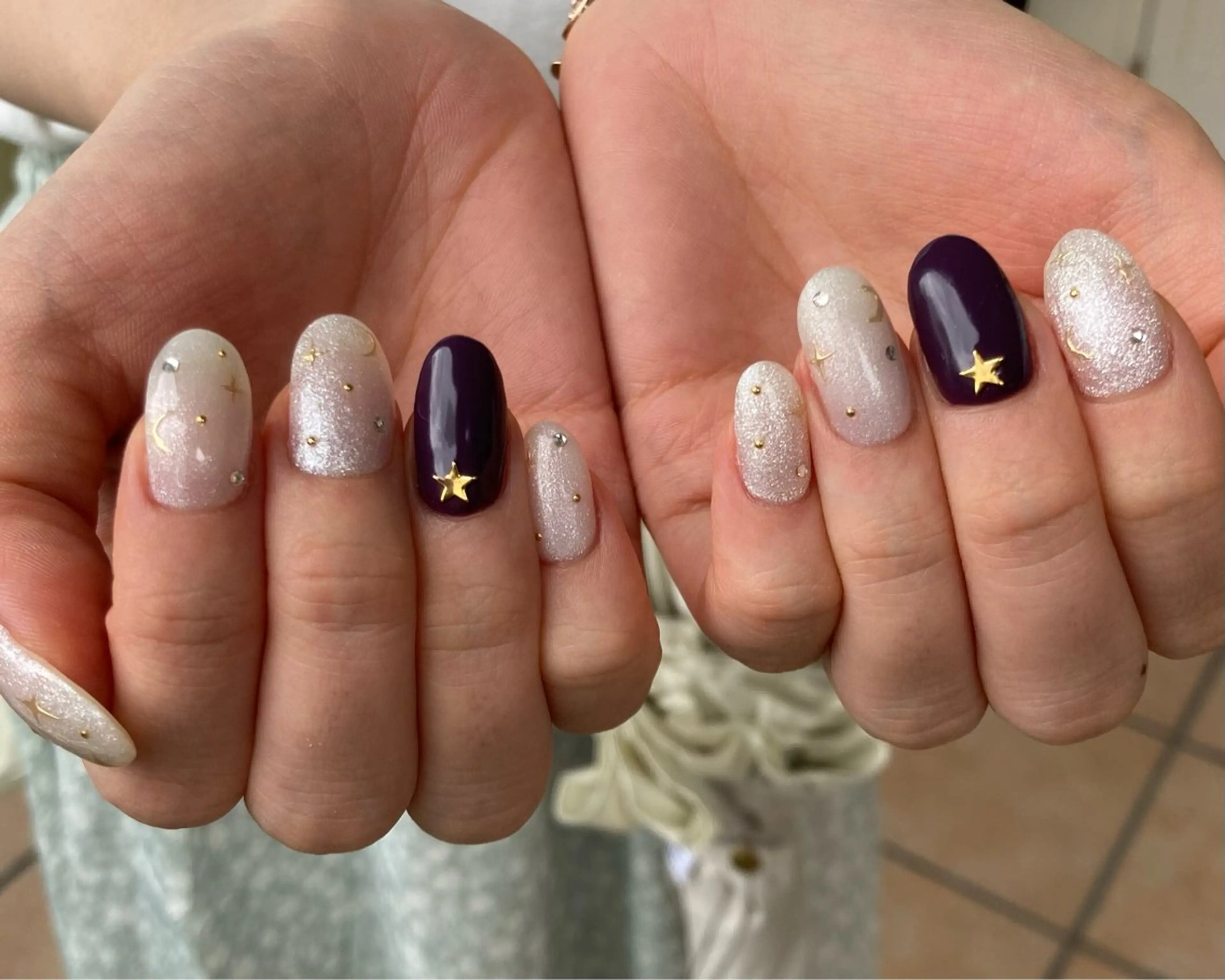 ネイル アートネイル ニュアンスネイル ホワイト nail salon neige所属・ジェムネイル Risa.のネイルデザイン