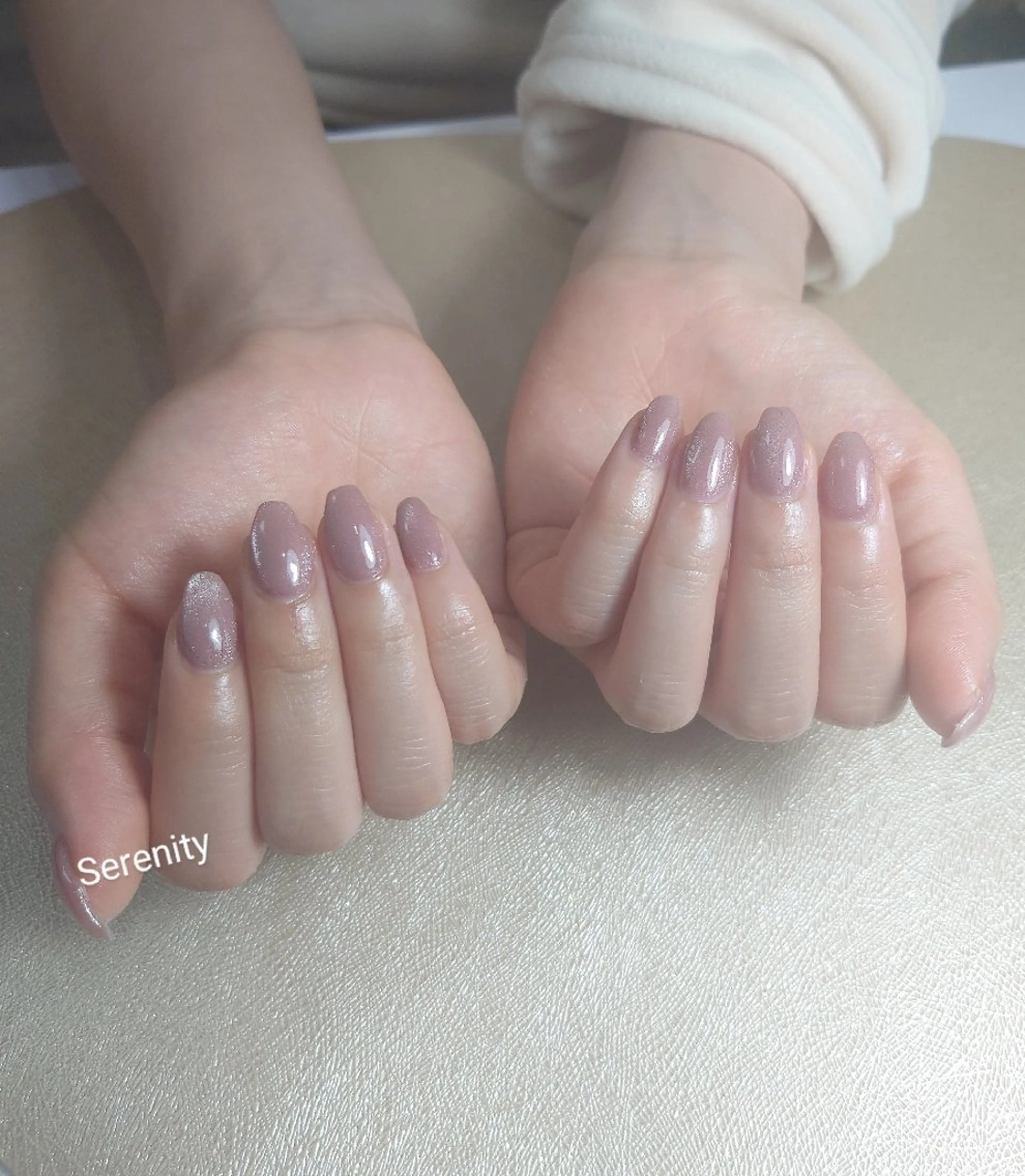 ネイル マグネットネイル マグネットワンカラー ワンカラーネイル ピンク パープル nail  serenityのネイルデザイン