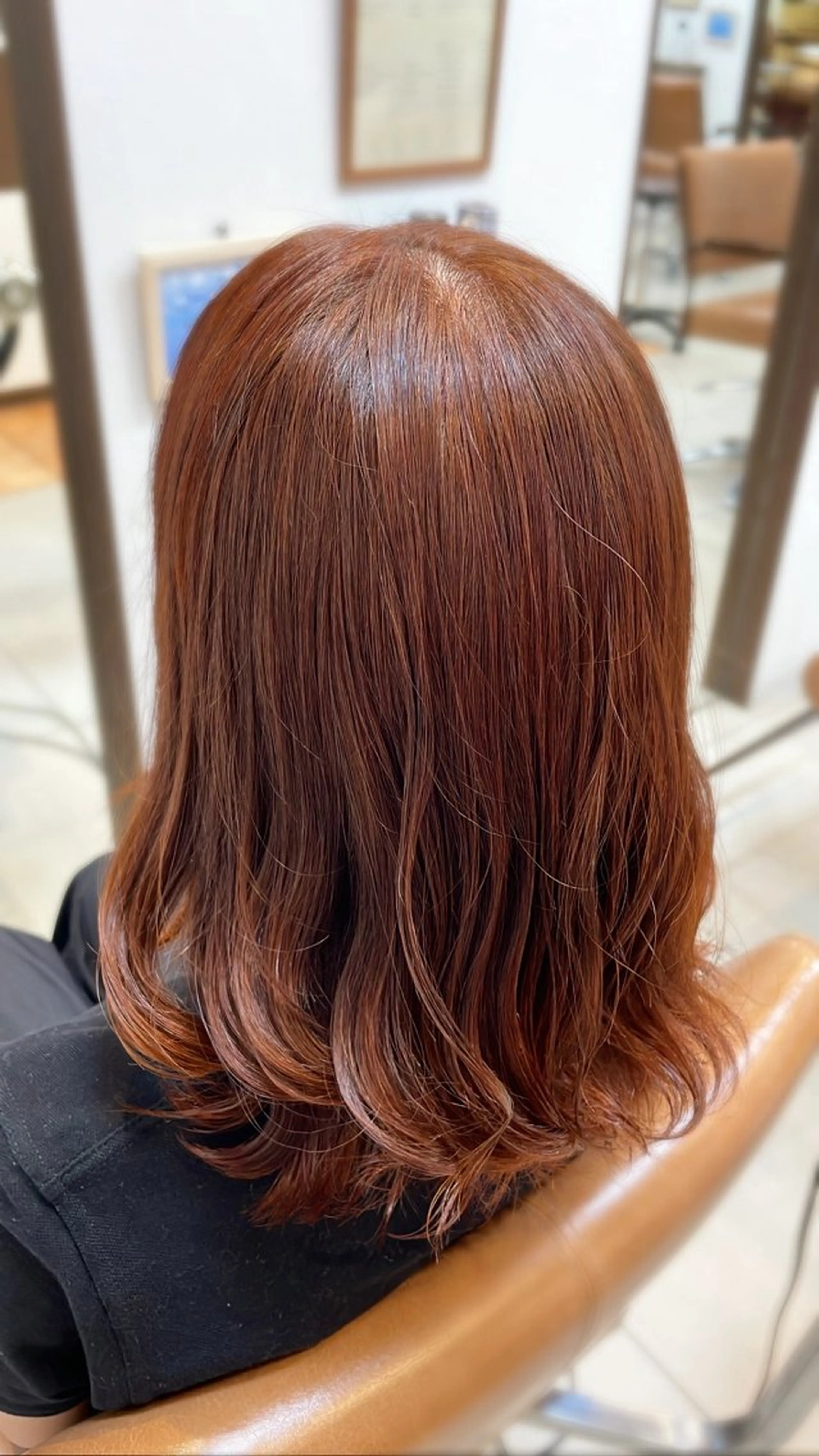 ミディアム カラー オレンジ SOYON なんば店所属・水島 真彩のヘアスタイル