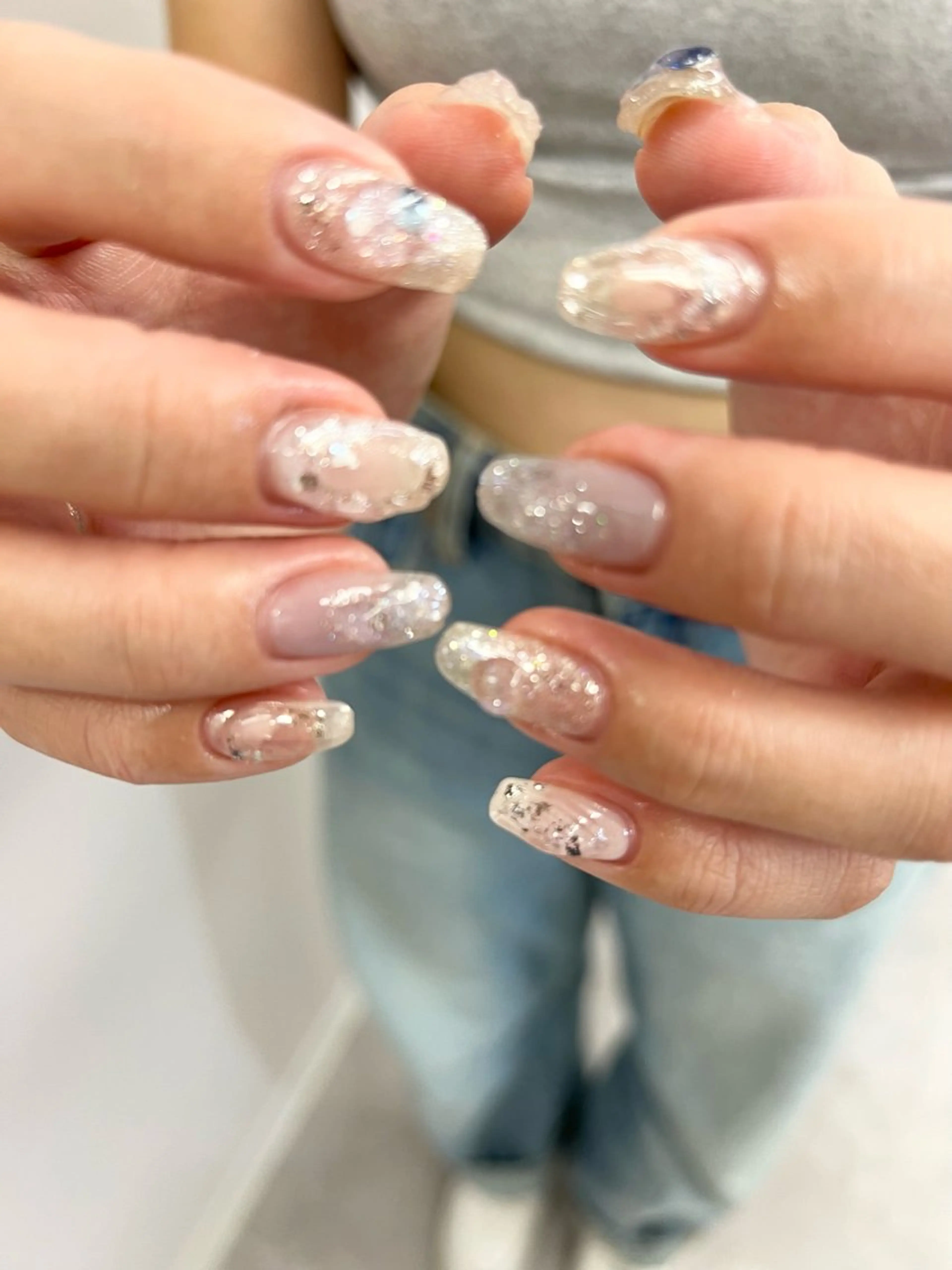 ネイル オーロラネイル ジェルネイル ラメ(グリッター) マグネットネイル ニュアンスネイル Bana_ Nailのネイルデザイン