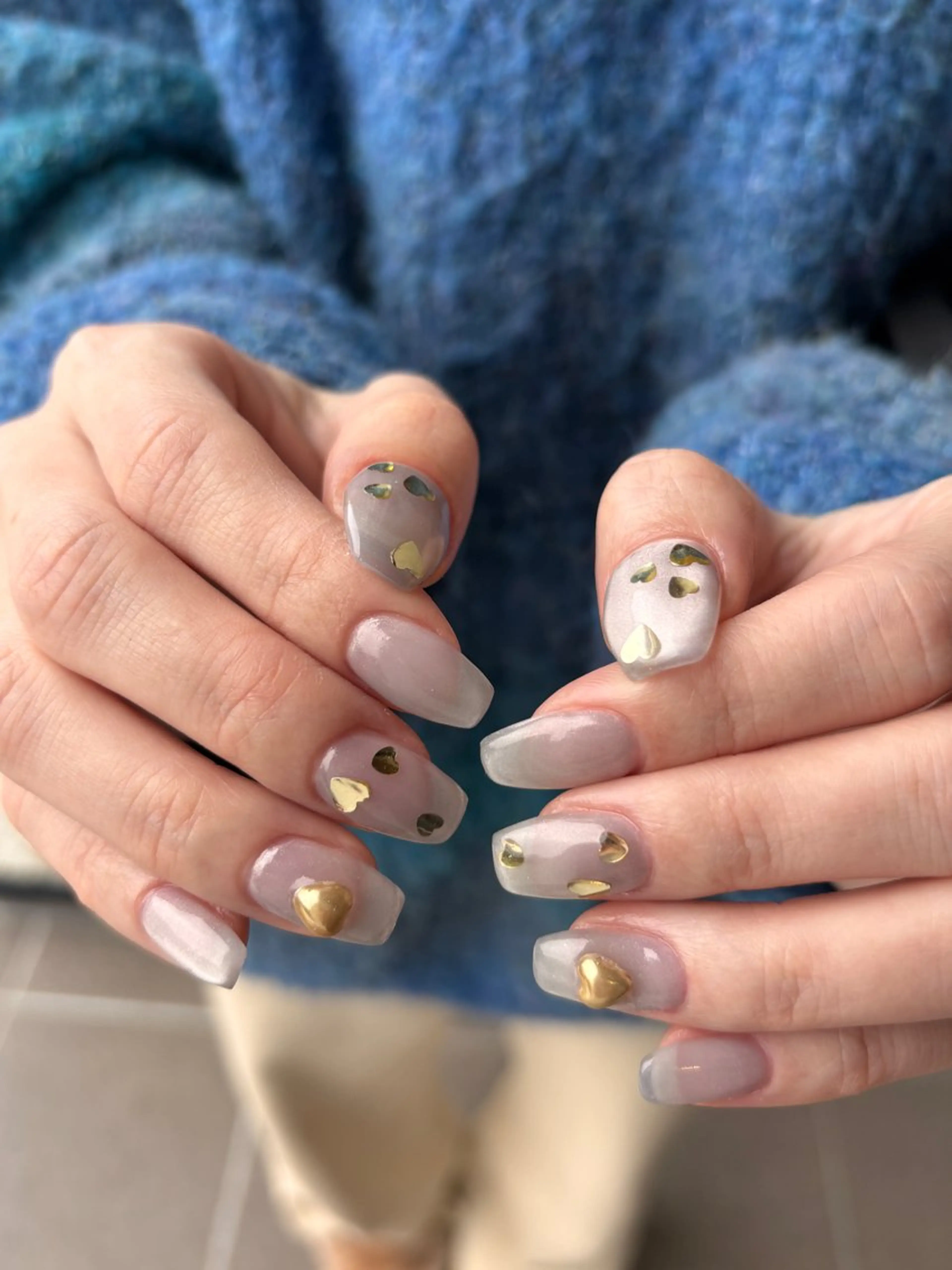 ネイル ハート マグネットネイル バレンタイン ハンドネイル nail salon toki.のネイルデザイン