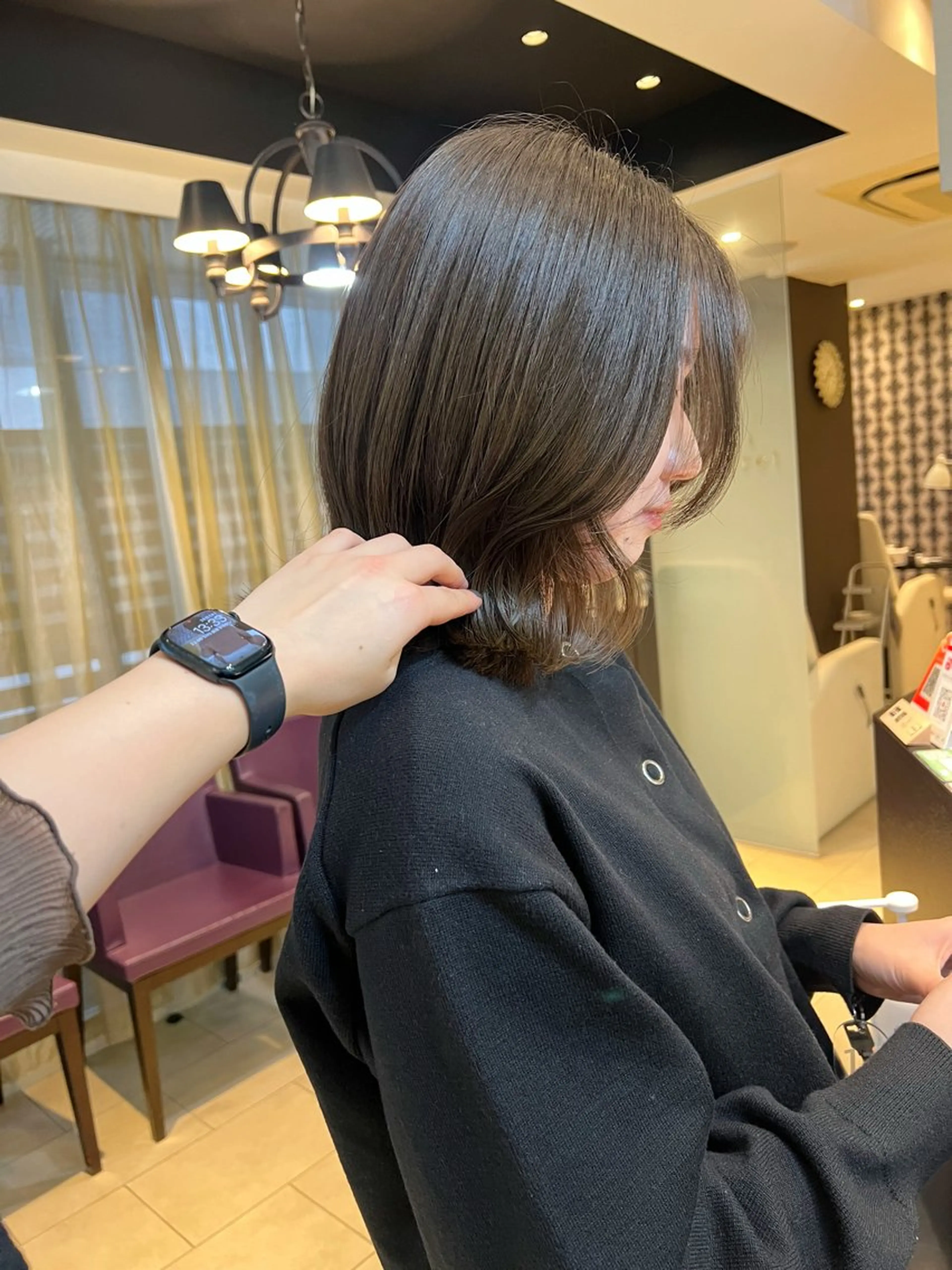 ミディアム カラー カット ヘアカラー トリートメント 田中 月菜のヘアスタイル
