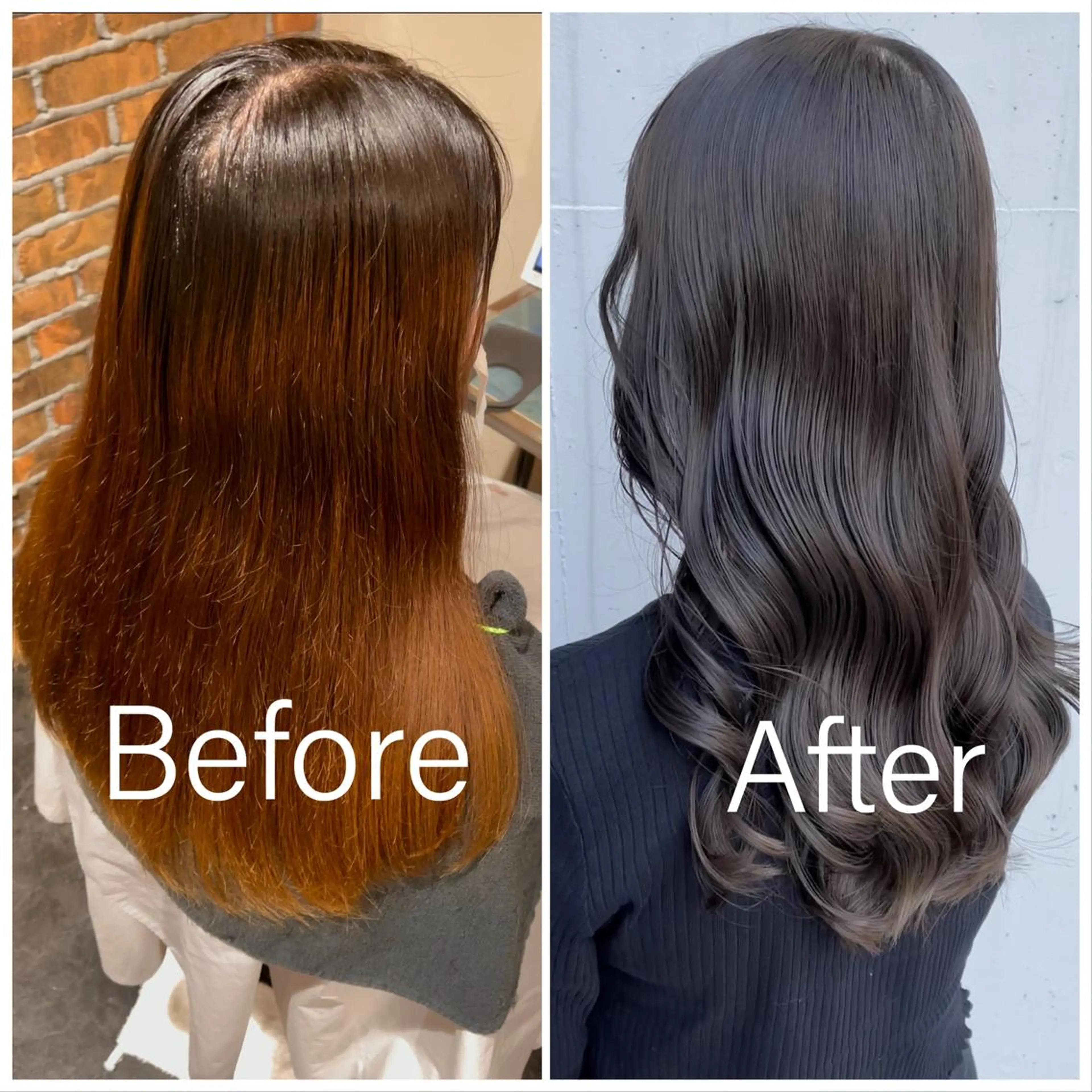 ロング カラー アッシュ ベージュカラー ブリーチ 透明感カラー ブリーチなしカラー 泉 堅也のヘアスタイル