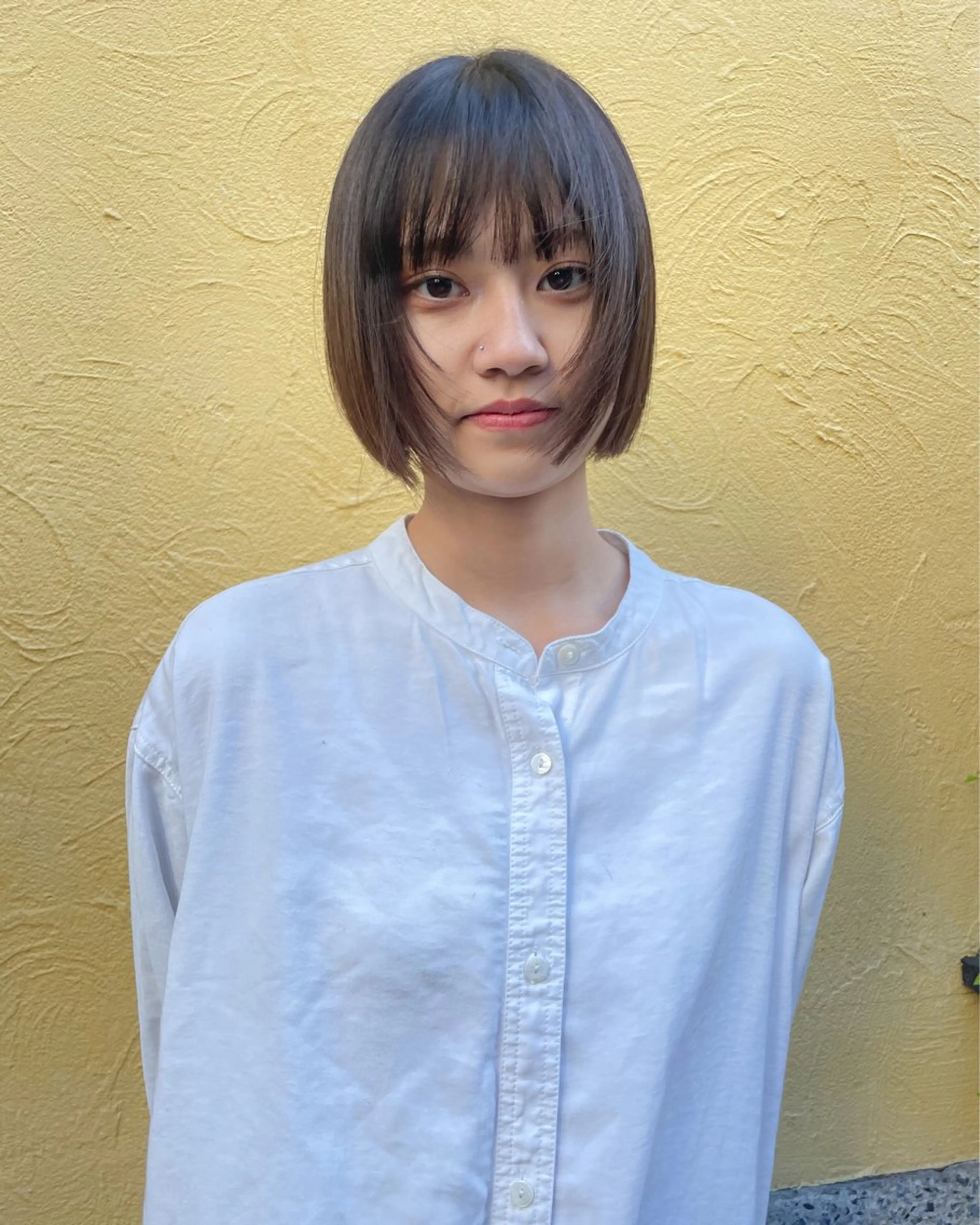 ショート カラー 透明感カラー ボブ 顔まわりレイヤー レイヤーカット HIBIKI/原宿 ハッシュカット🪄のヘアスタイル