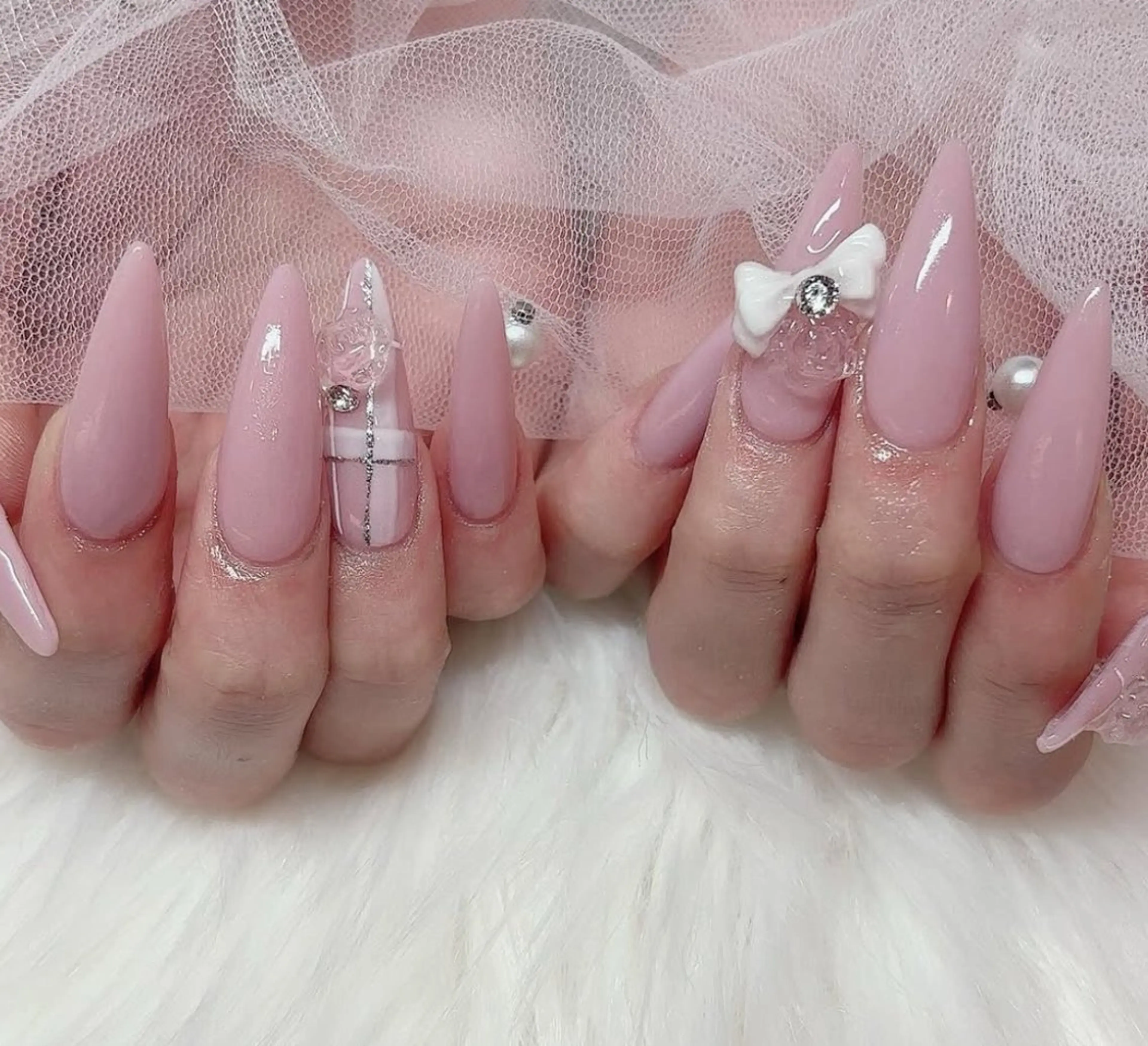 ネイル アートネイル フレンチネイル ジェルネイル キラキラネイル ニュアンスネイル ハンドネイル Ryunail所属・ryunail shinokuboのネイルデザイン