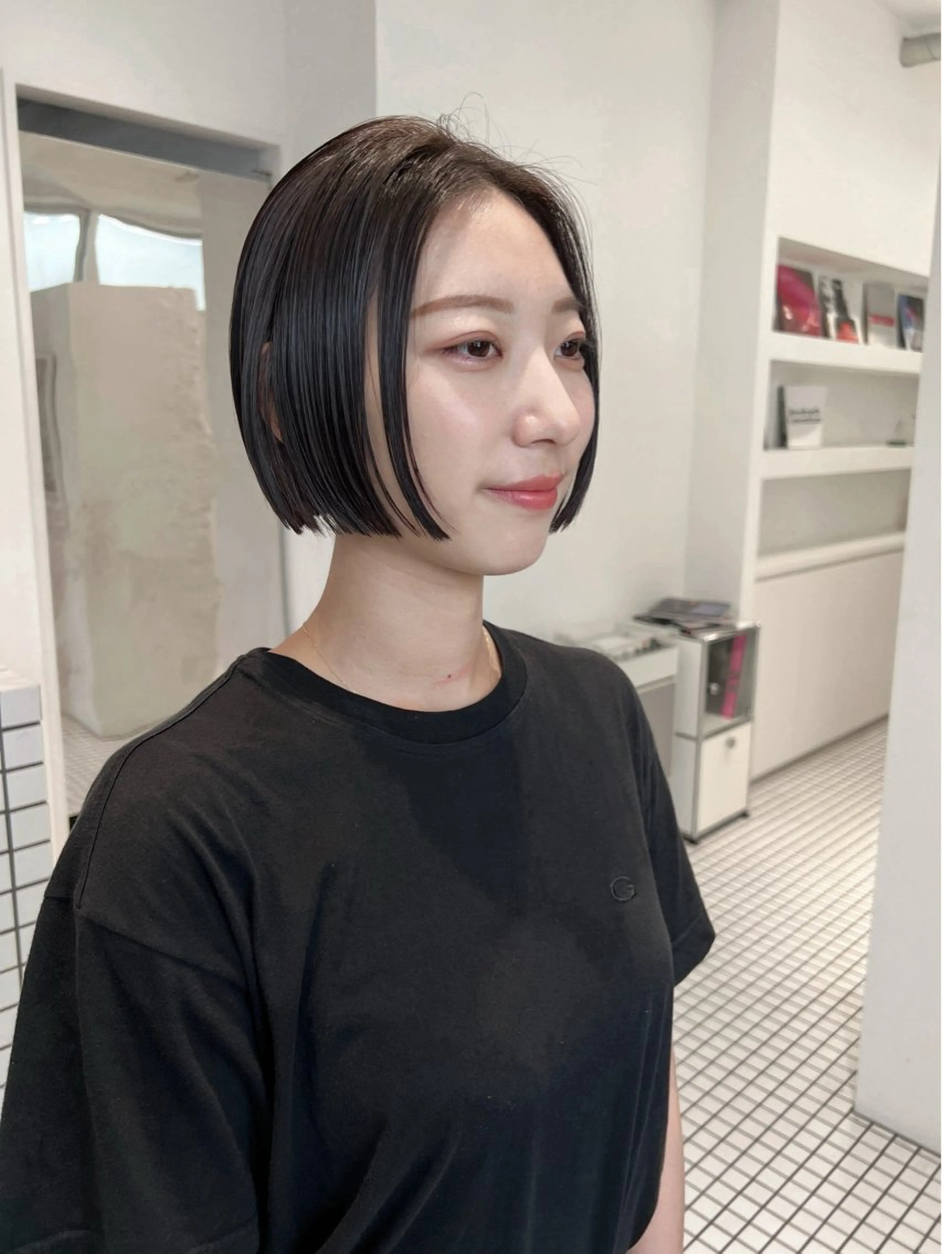 ショート カラー カット ヘアカラー 🌱ぱつっと/ボブ 🌱のヘアスタイル