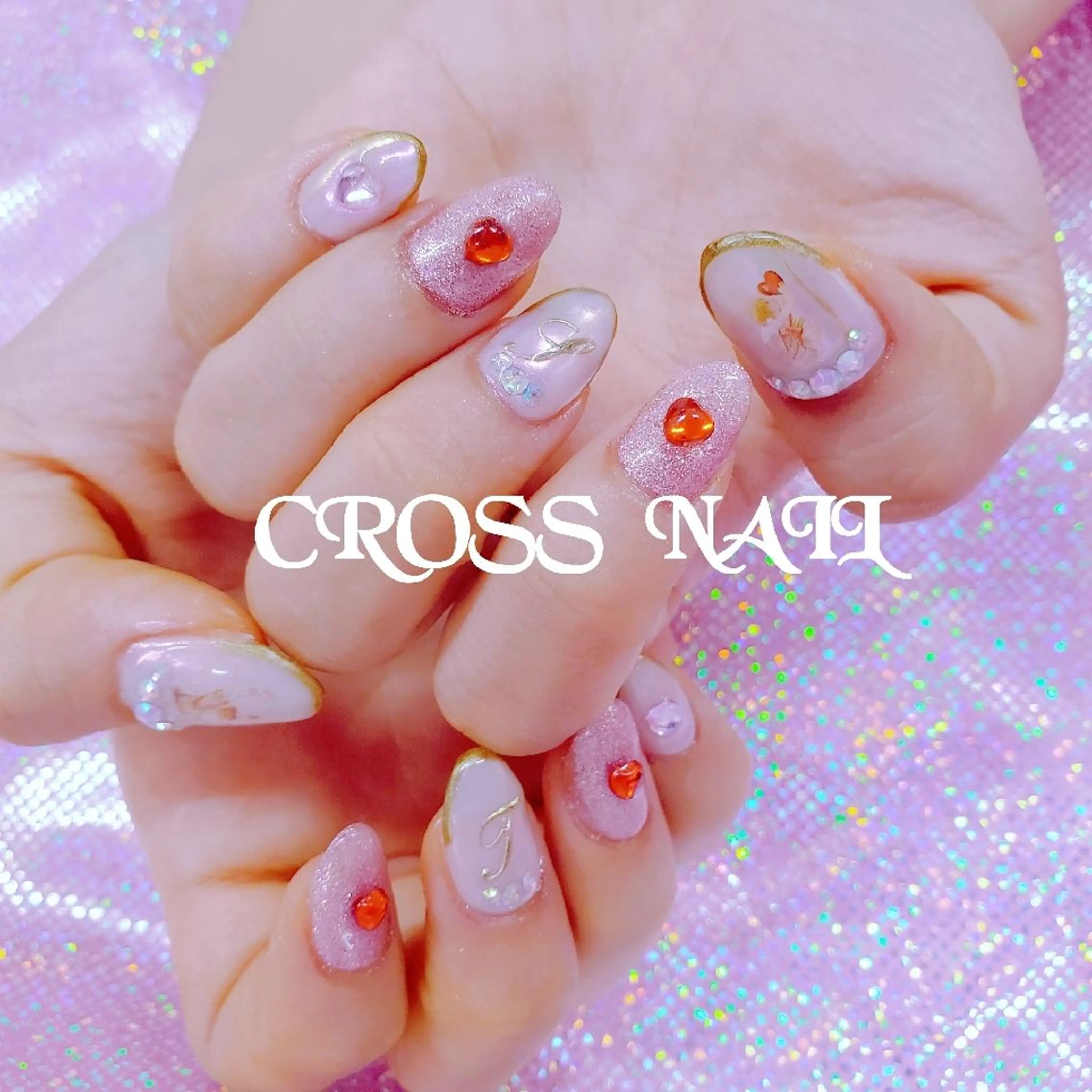 ネイル 長さ出し 氷ネイル・うるうるネイル 韓国ネイル ネイルチップ CROSS SALON/Lazy所属・CROSS クロス のネイルデザイン