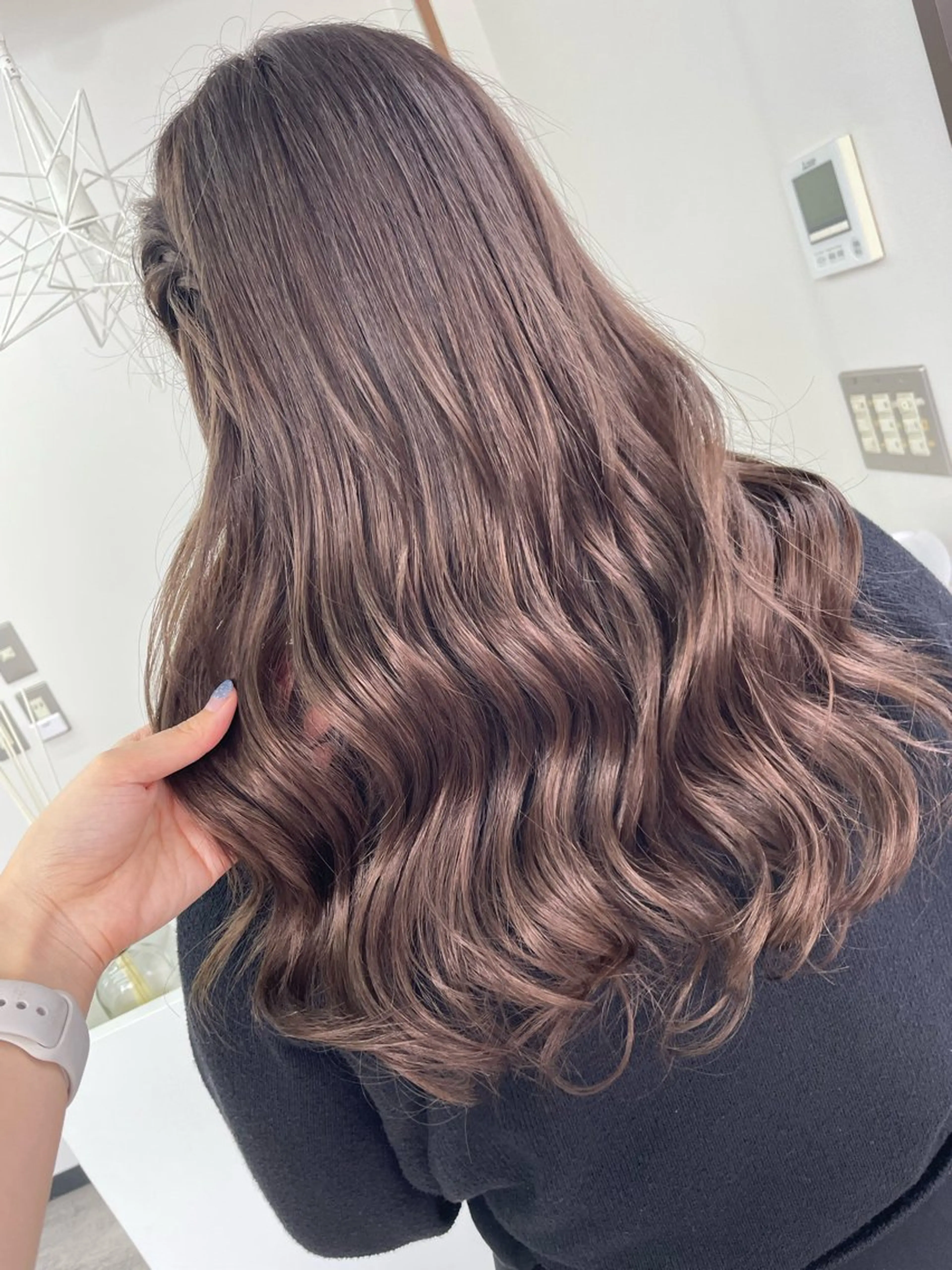 ロング カラー ベージュカラー ブラウンカラー ココアブラウン オノ アカネのヘアスタイル