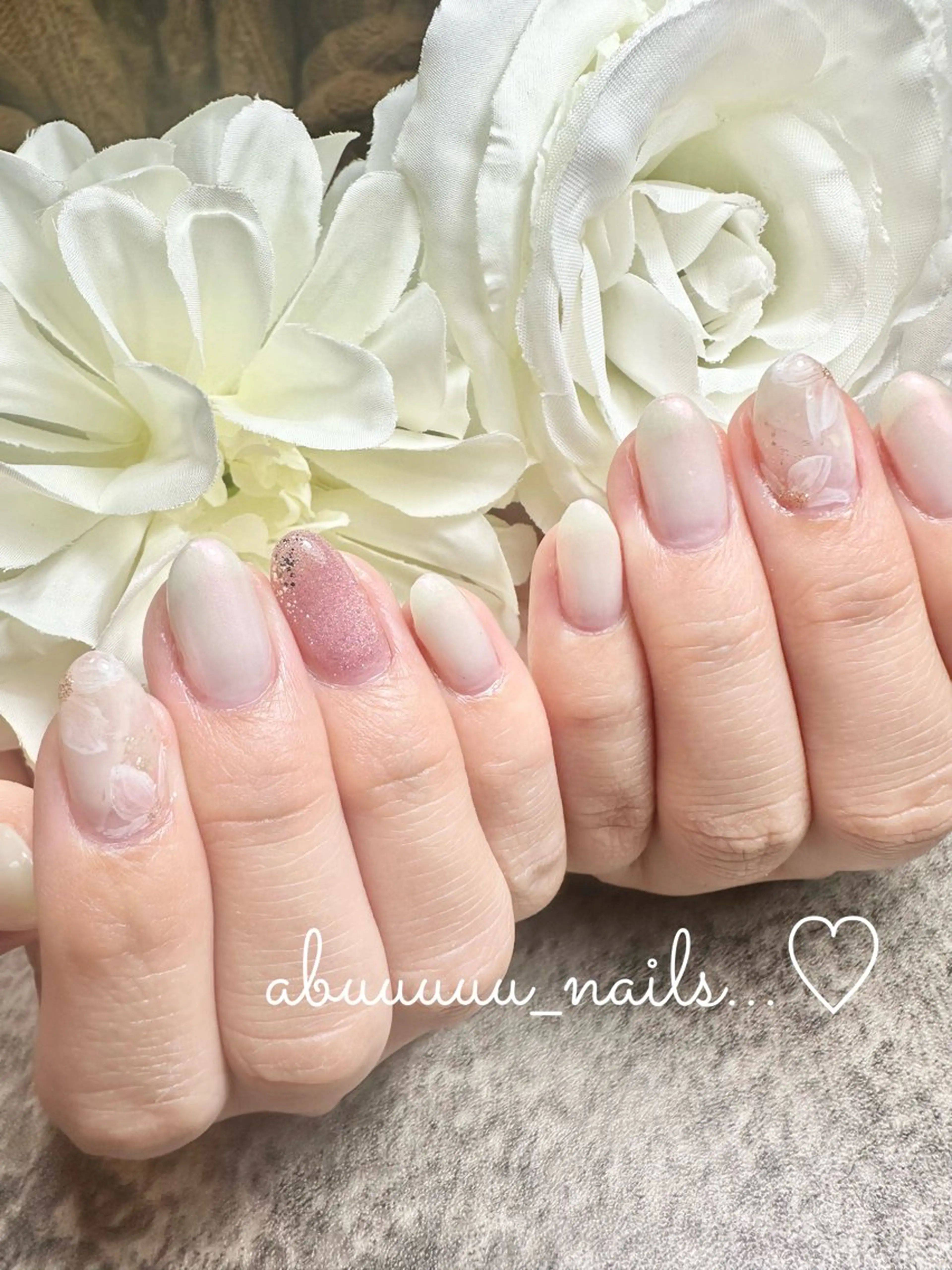 ネイル アートネイル フラワーネイル マグネットネイル 春ネイル abuuuuu nailsのネイルデザイン