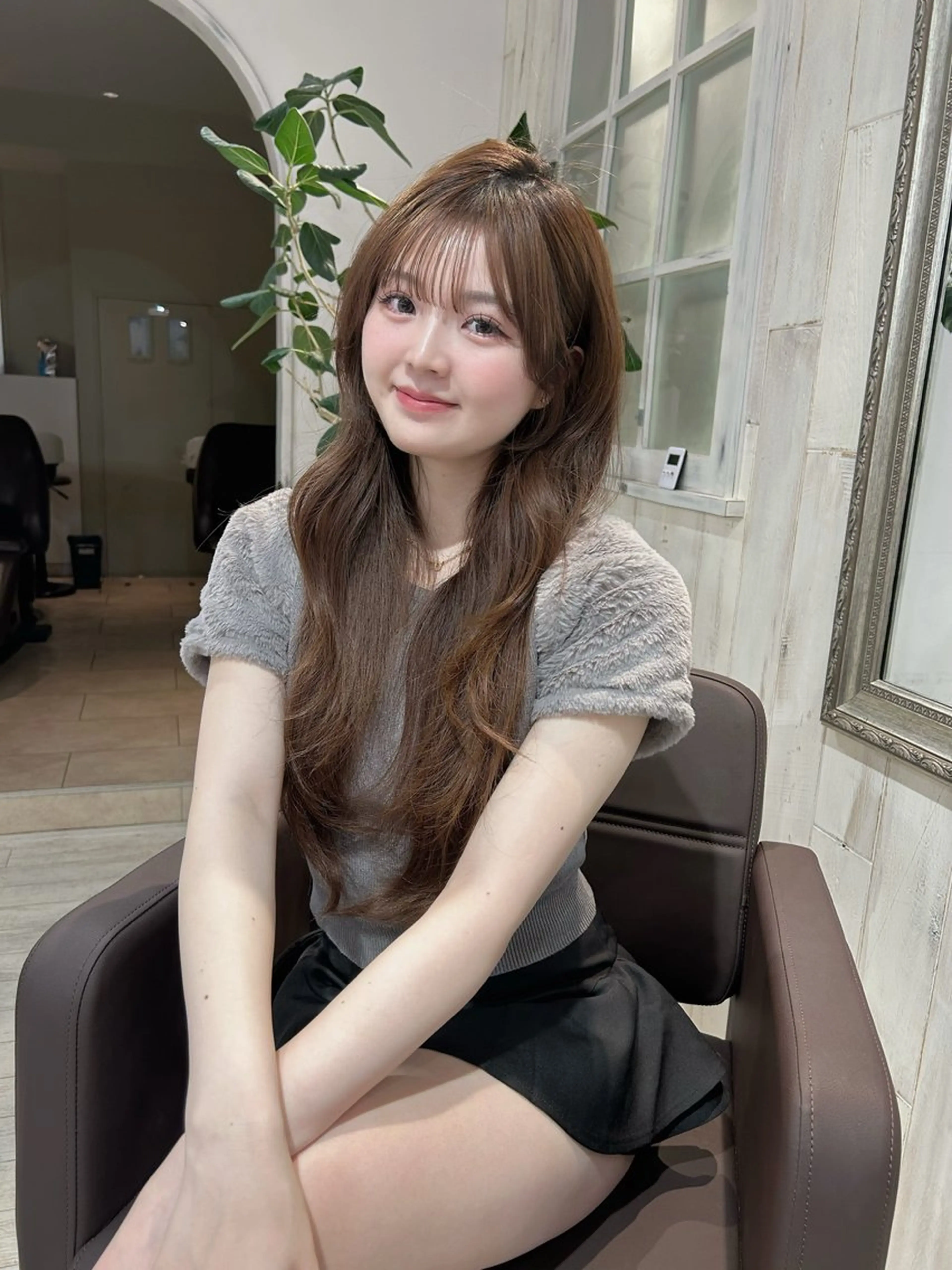 ロング レイヤーカット カット ヘアカラー ニュアンスカラー 🪽比内千聖のヘアスタイル