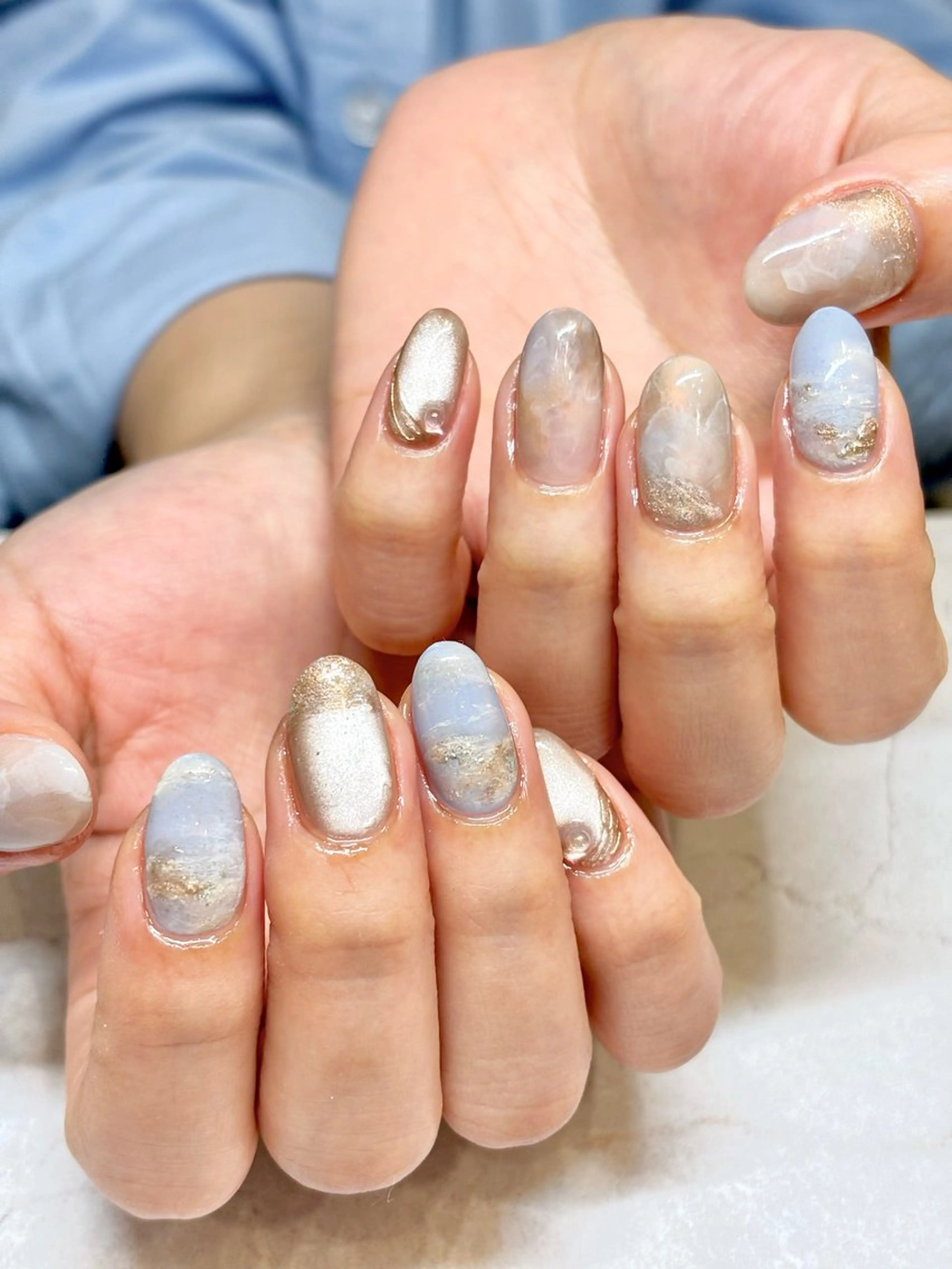 キッズ ネイル ジェルネイル マグネットネイル ミラーネイル ニュアンスネイル オフィスネイル illum hicariのネイルデザイン