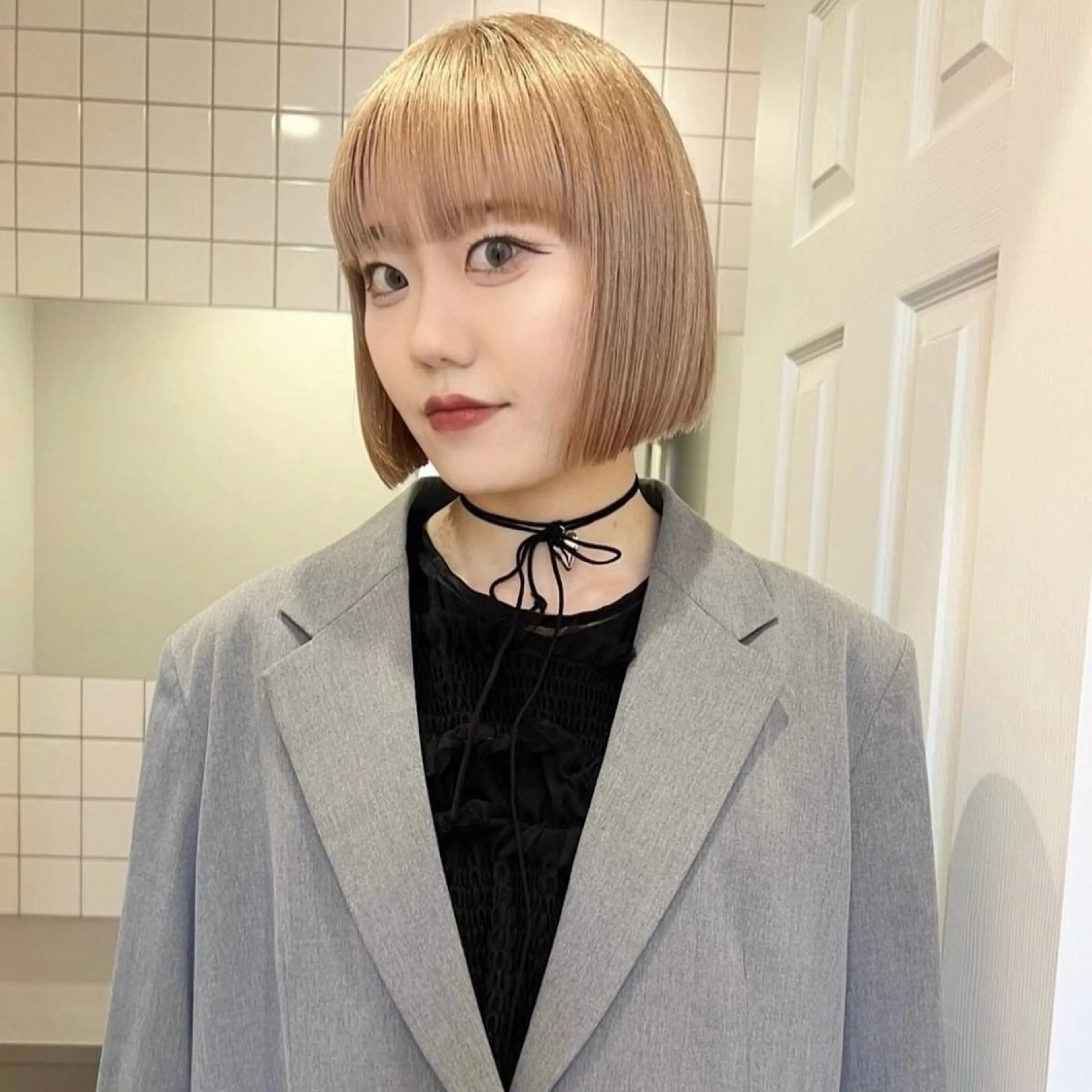 ミディアム カラー カット ヘアカラー arisa/暖色 /伏見/レイヤーのヘアスタイル