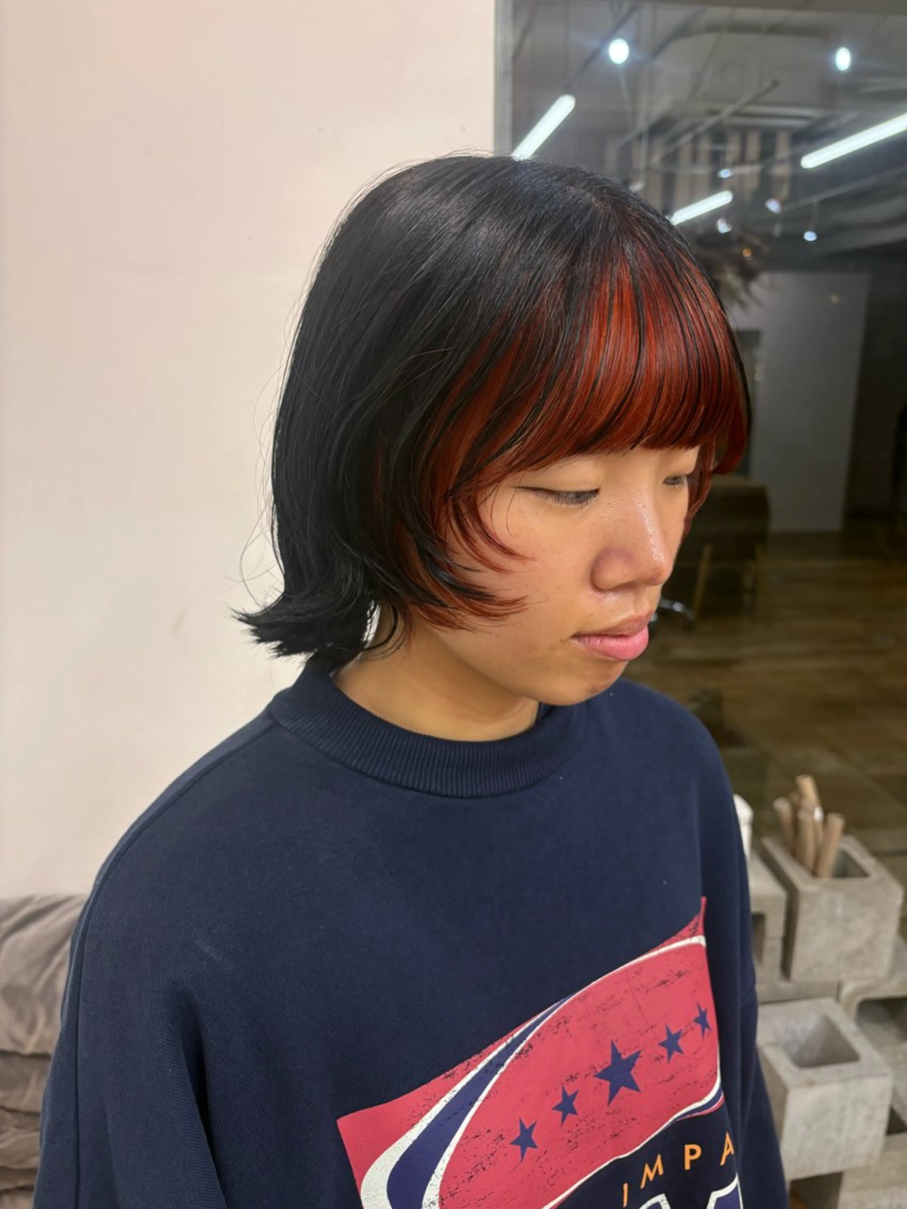 ミディアム カラー ヘアカラー たにおか まなかのヘアスタイル