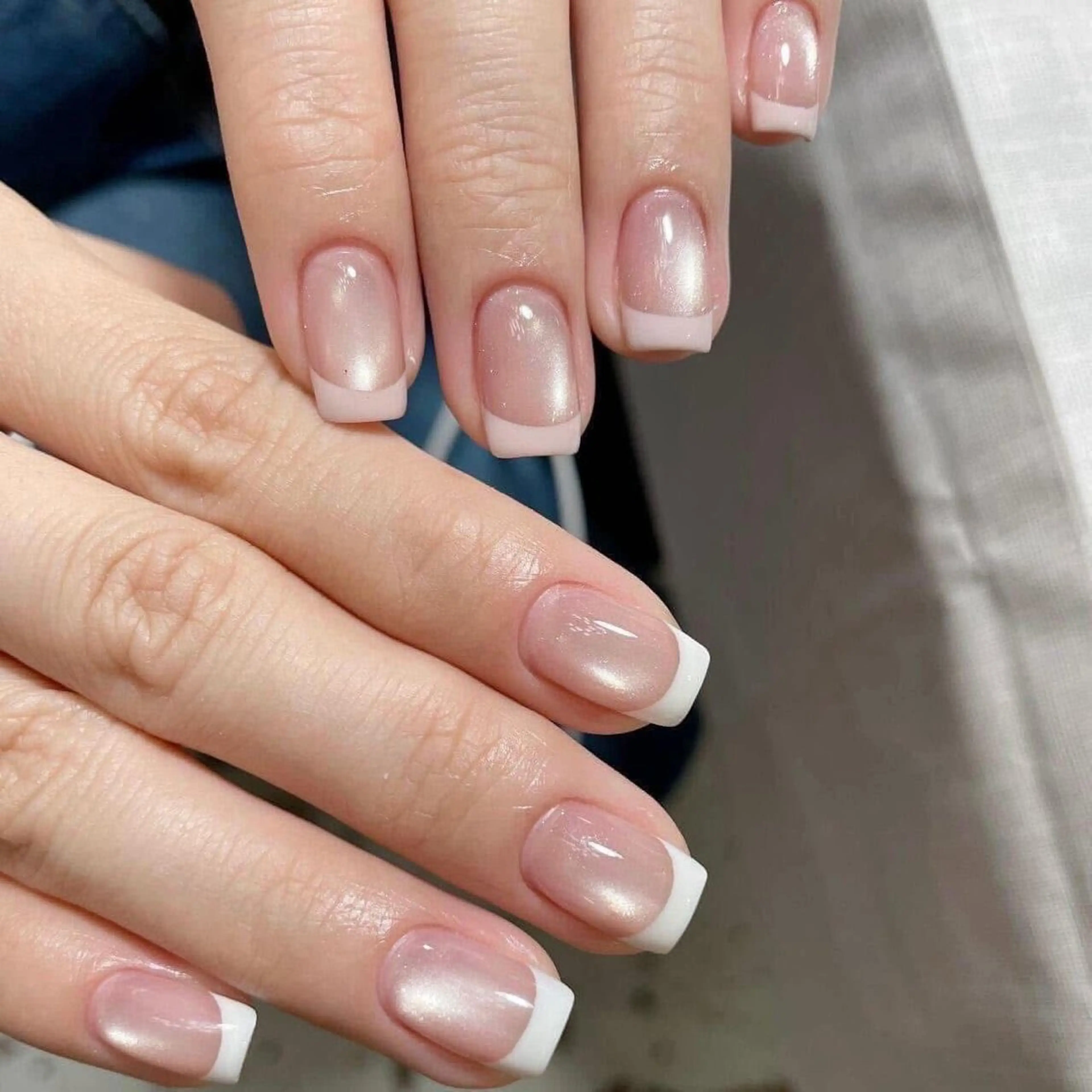 ネイル グラデーション キラキラネイル マグネットネイル ピンク ハンドネイル RUBY Nail 日暮里店のネイルデザイン