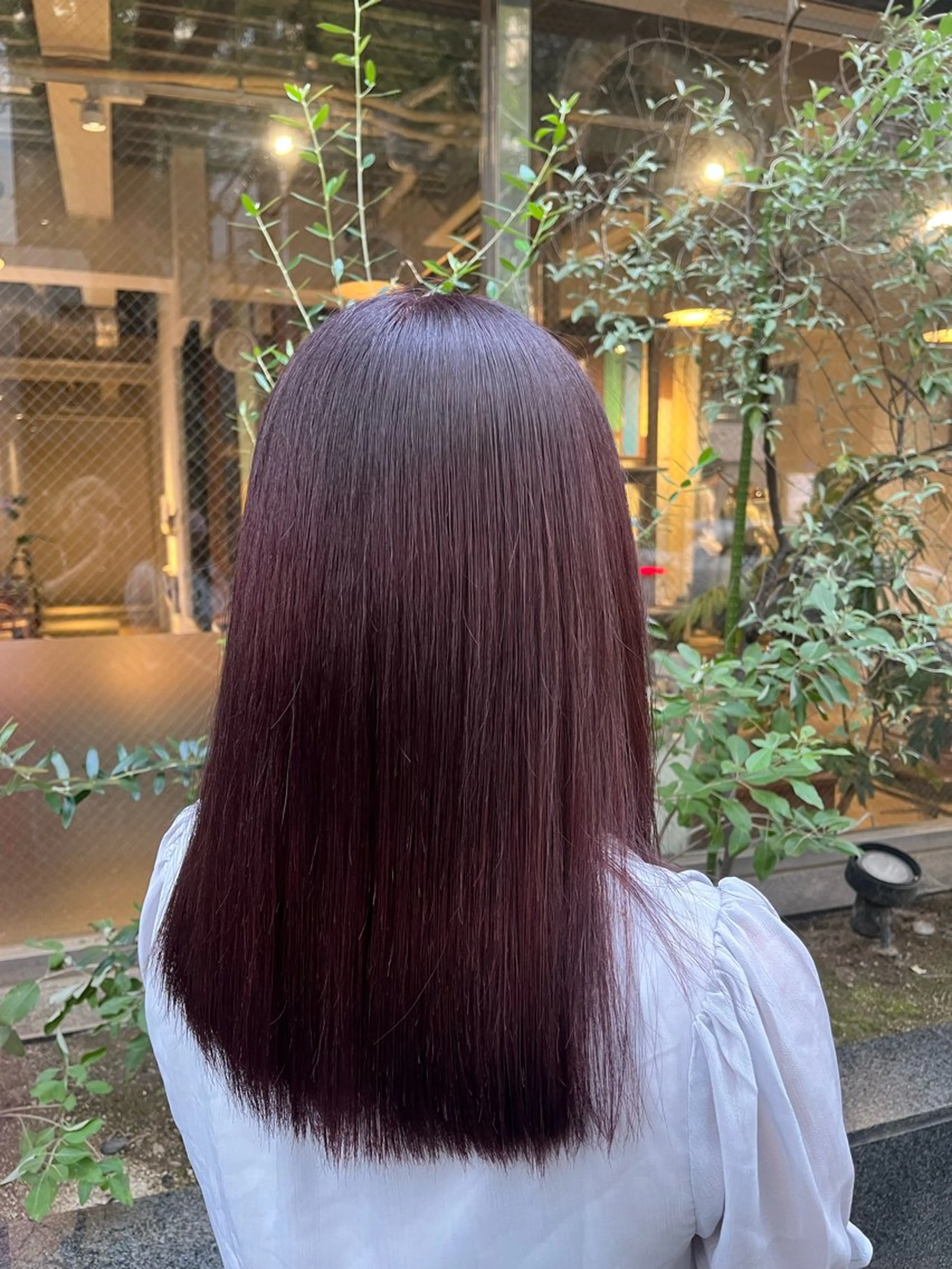 カラー ラベンダーカラー ピンクカラー ピンクラベンダー カット ヘアカラー トリートメント えんぐちとも／透明感 カラー／博多ボブのヘアスタイル