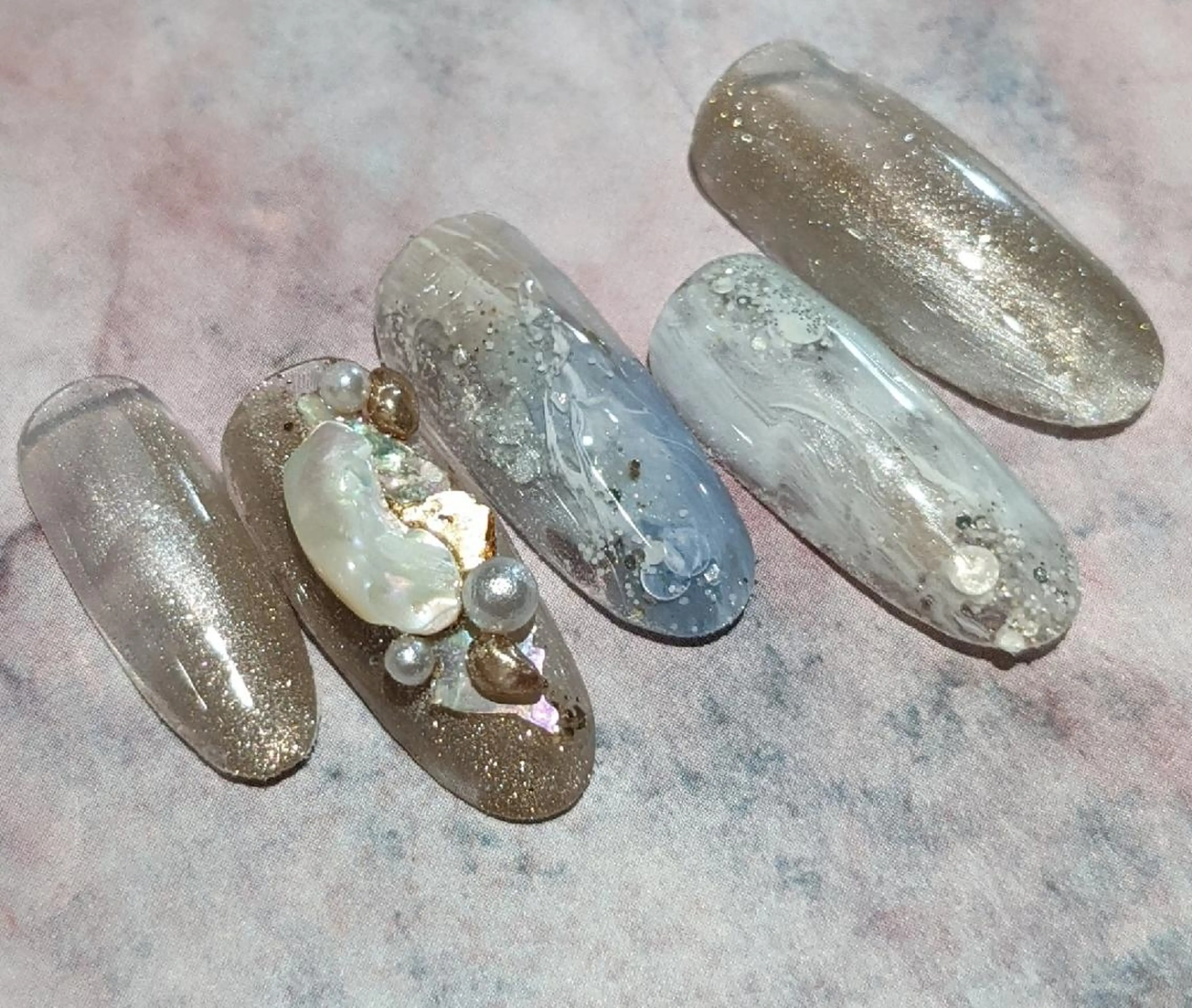 ネイル アートネイル ニュアンスネイル 夏ネイル 2B__nails ニービー京都伏見区のネイルデザイン