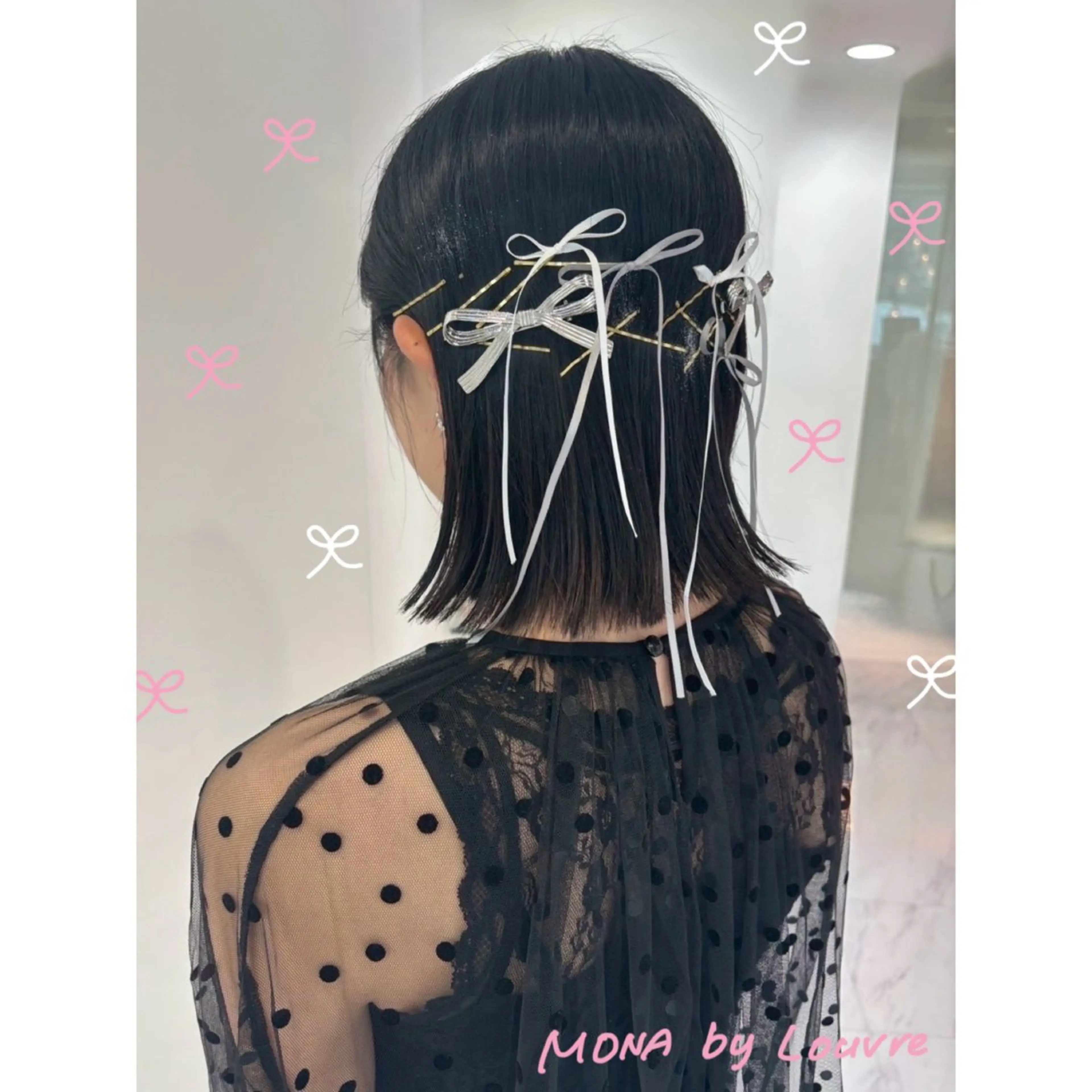 ショート ヘアアレンジ ボブ ヘアセット 🌼MONA KIKO🌼のヘアスタイル