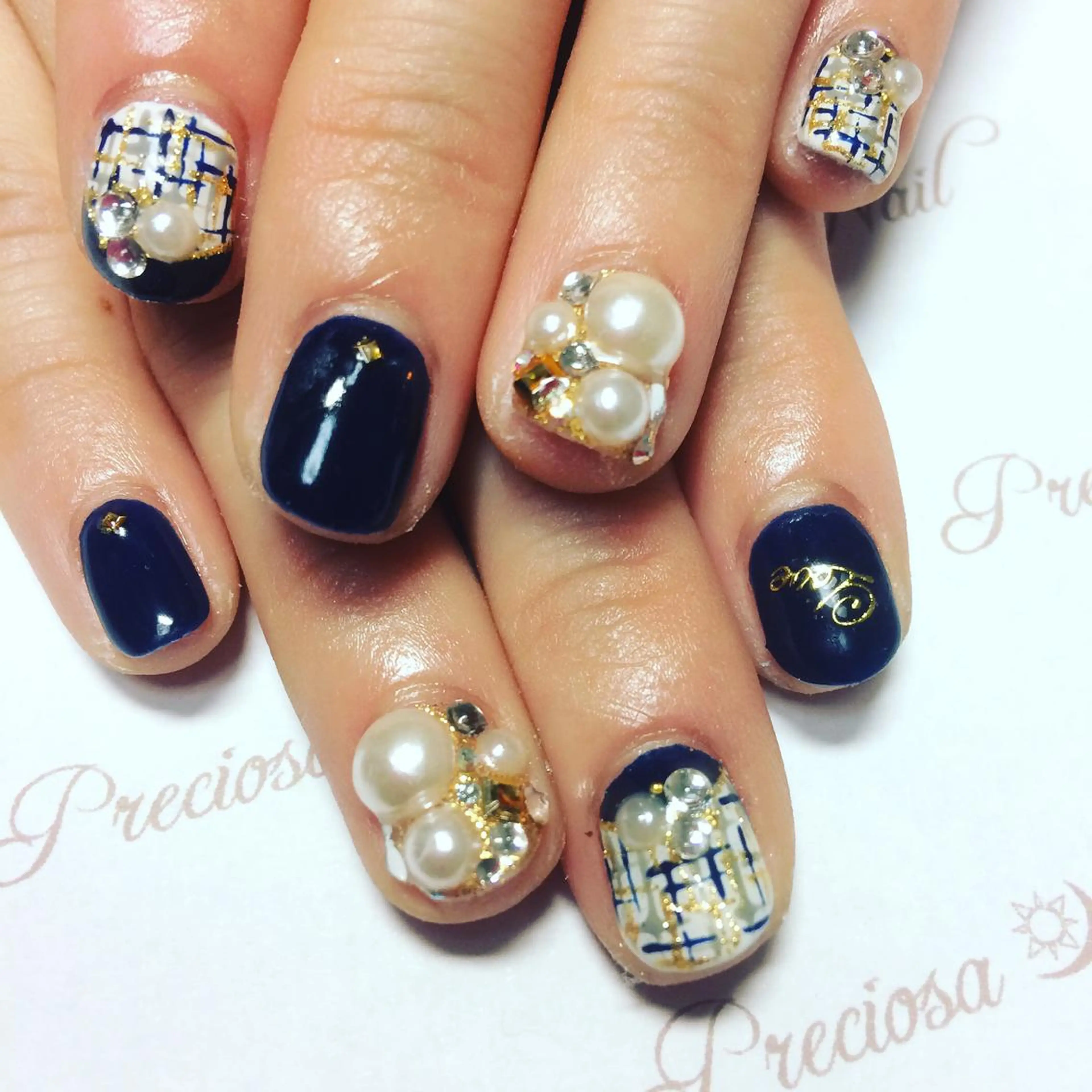 ネイル シンプルネイル ツイードネイル preciosa.nail所属・久場 晴美のネイルデザイン