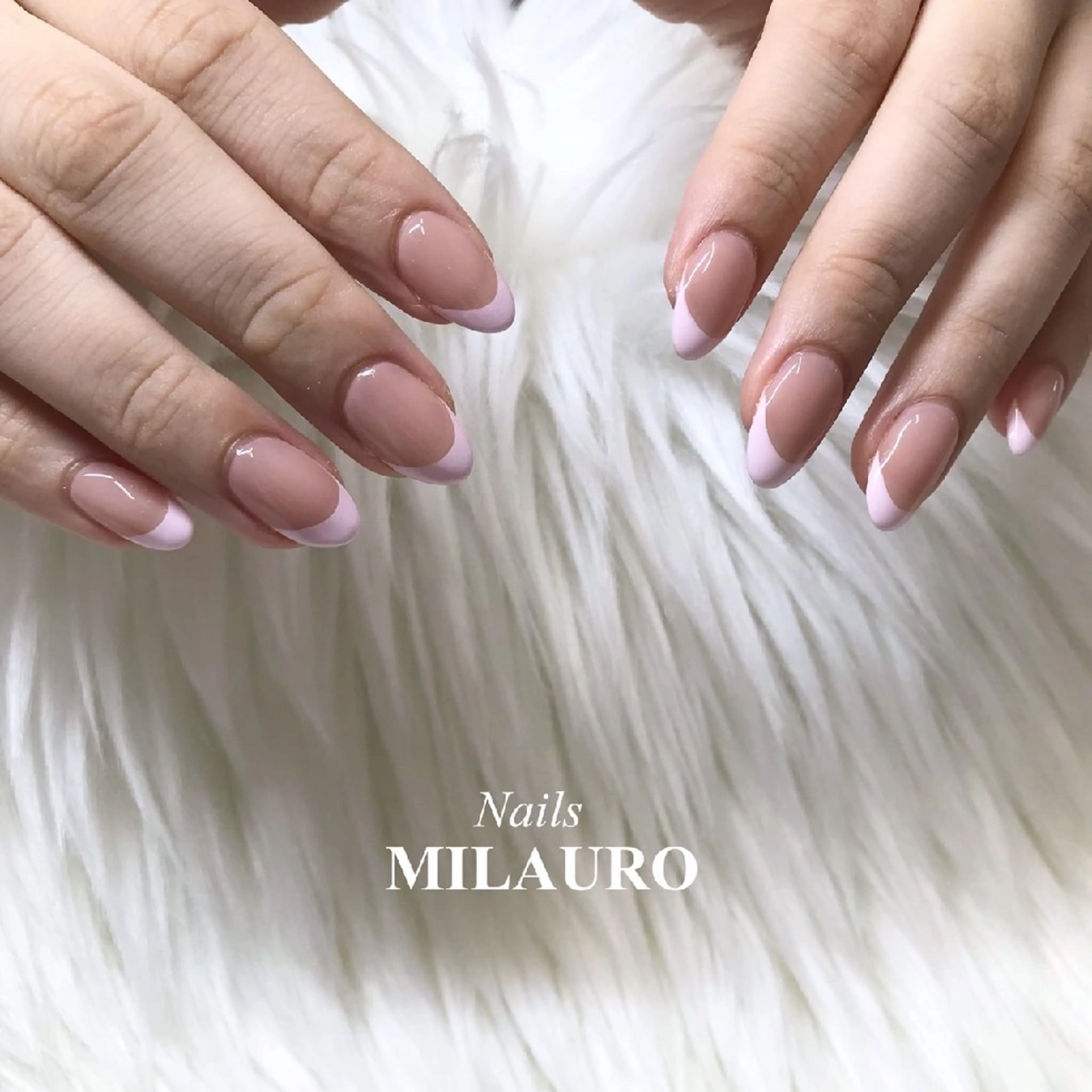 ネイル フレンチネイル パステルネイル ピンク ハンドネイル Nails MILAURO所属・MIYUKI /大人シンプルネイルのネイルデザイン