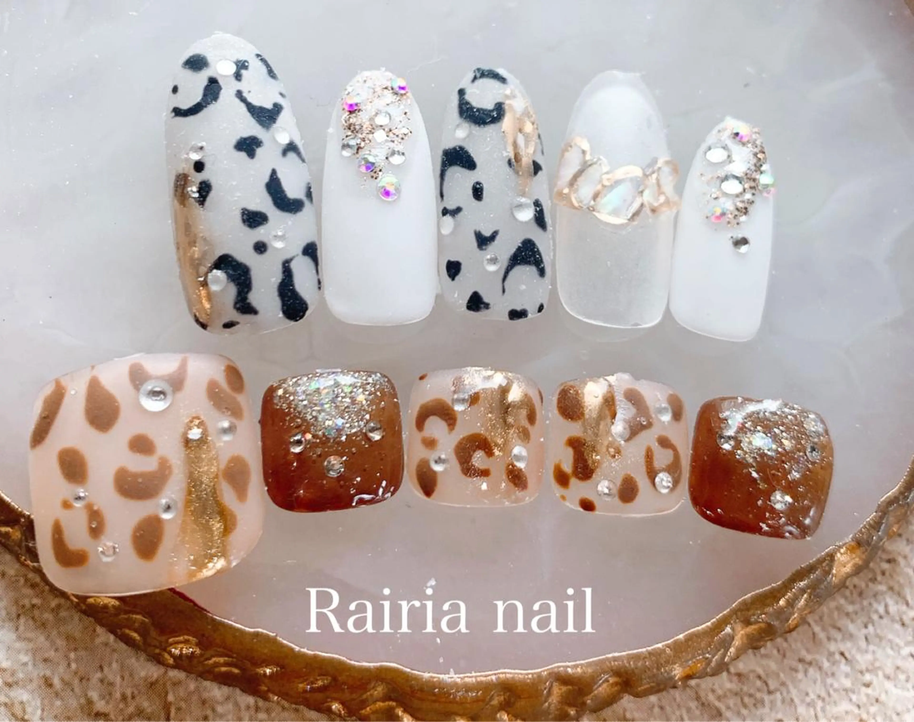 ネイル アートネイル カジュアル フットネイル ジェルネイル キラキラネイル Rairia nail本八幡店のネイルデザイン